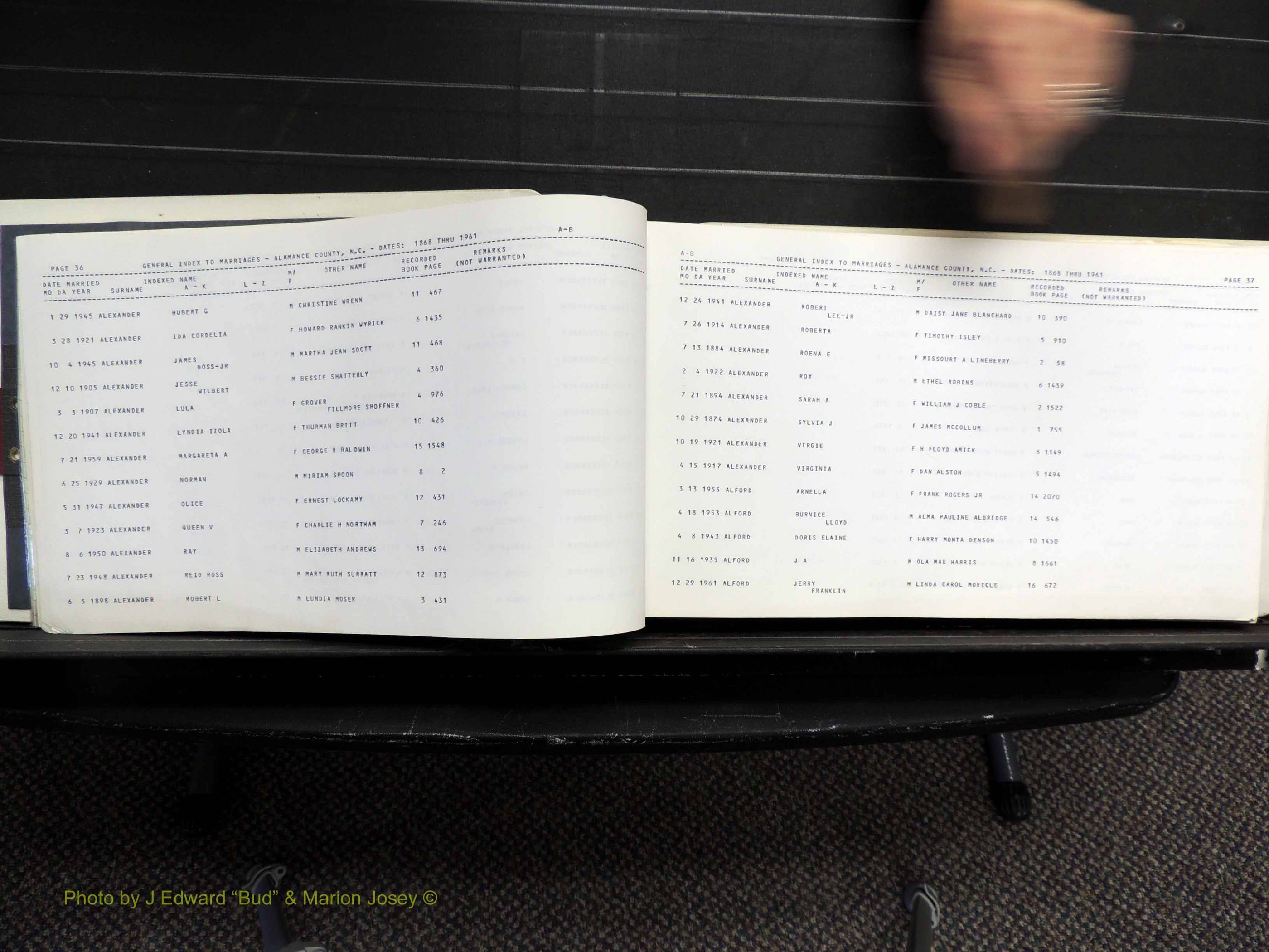 Alamance Co, NC, Marriages, A-B, 1868-1961 (122).JPG