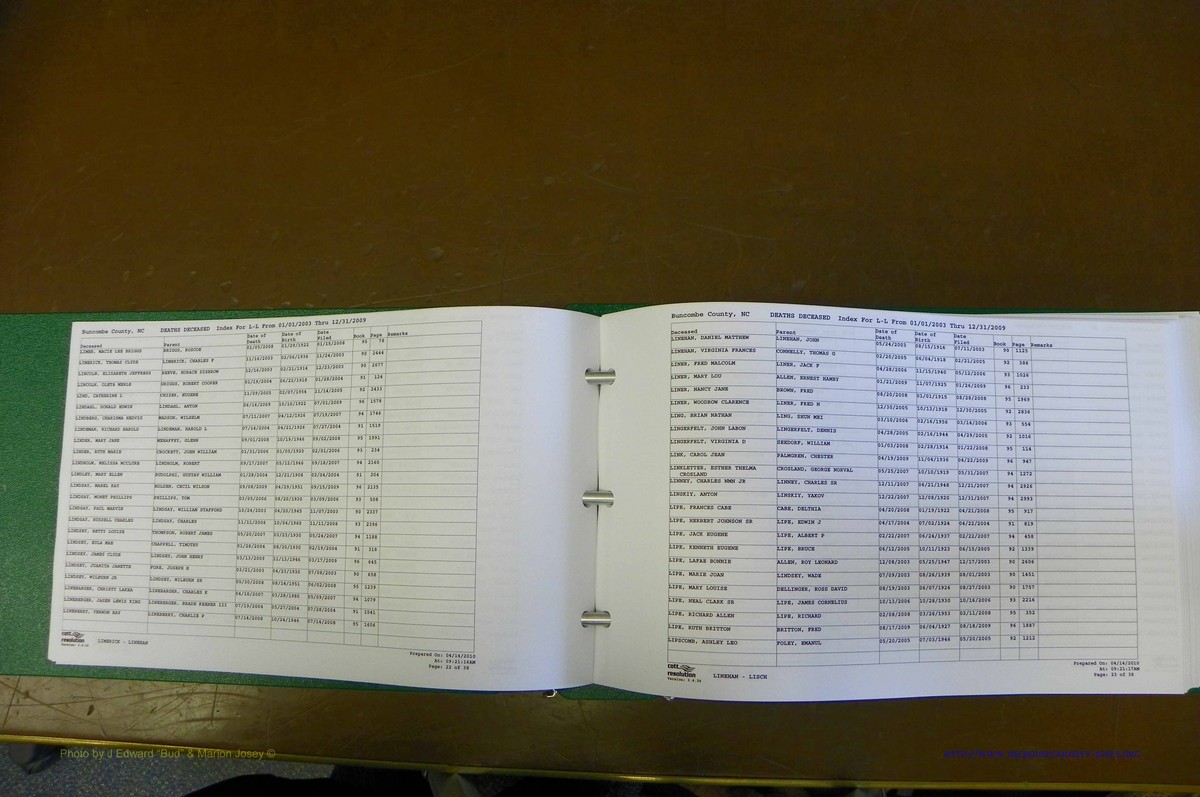 Bun. Co, NC, Deaths 2003 - 2009, L - Z (13).JPG