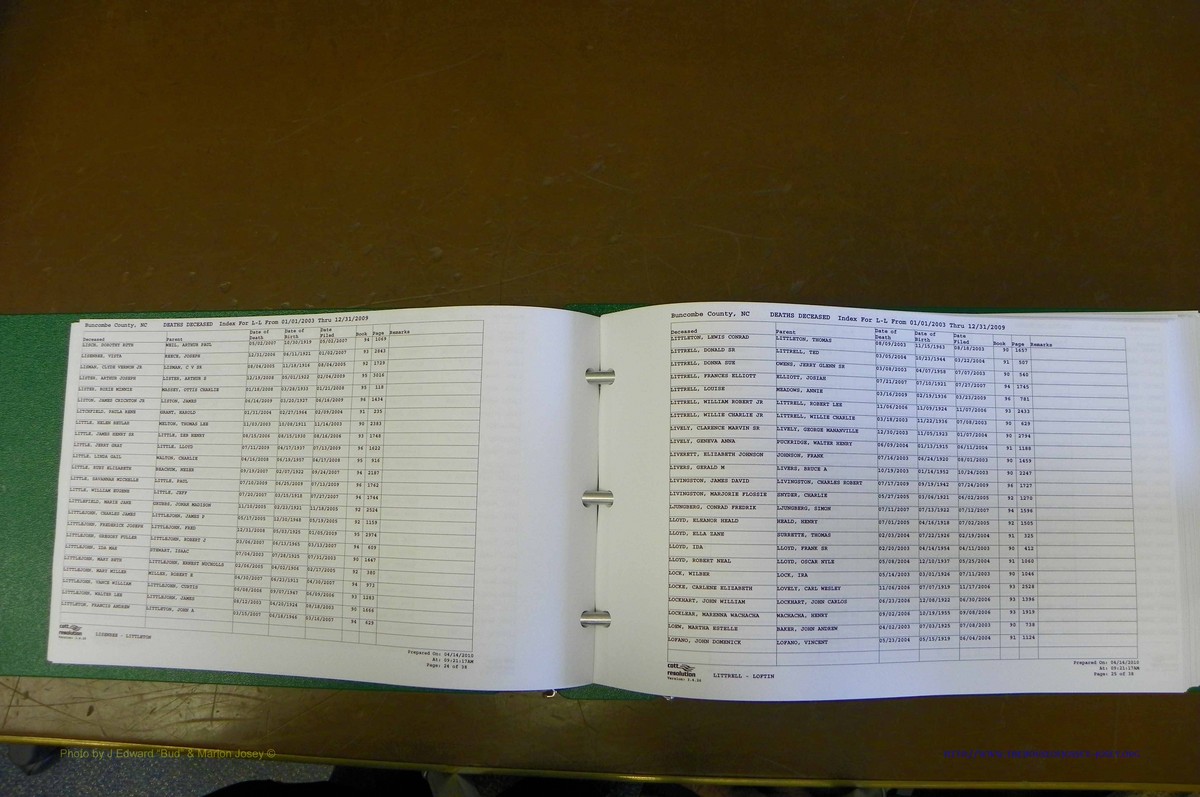 Bun. Co, NC, Deaths 2003 - 2009, L - Z (14).JPG