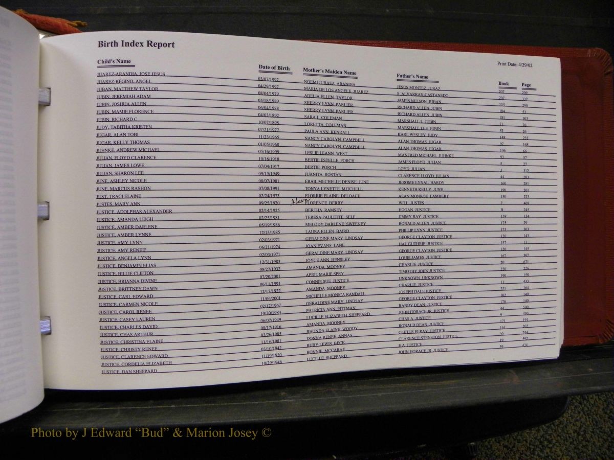 Burke Births, 1913-2001, A-L 1330.JPG