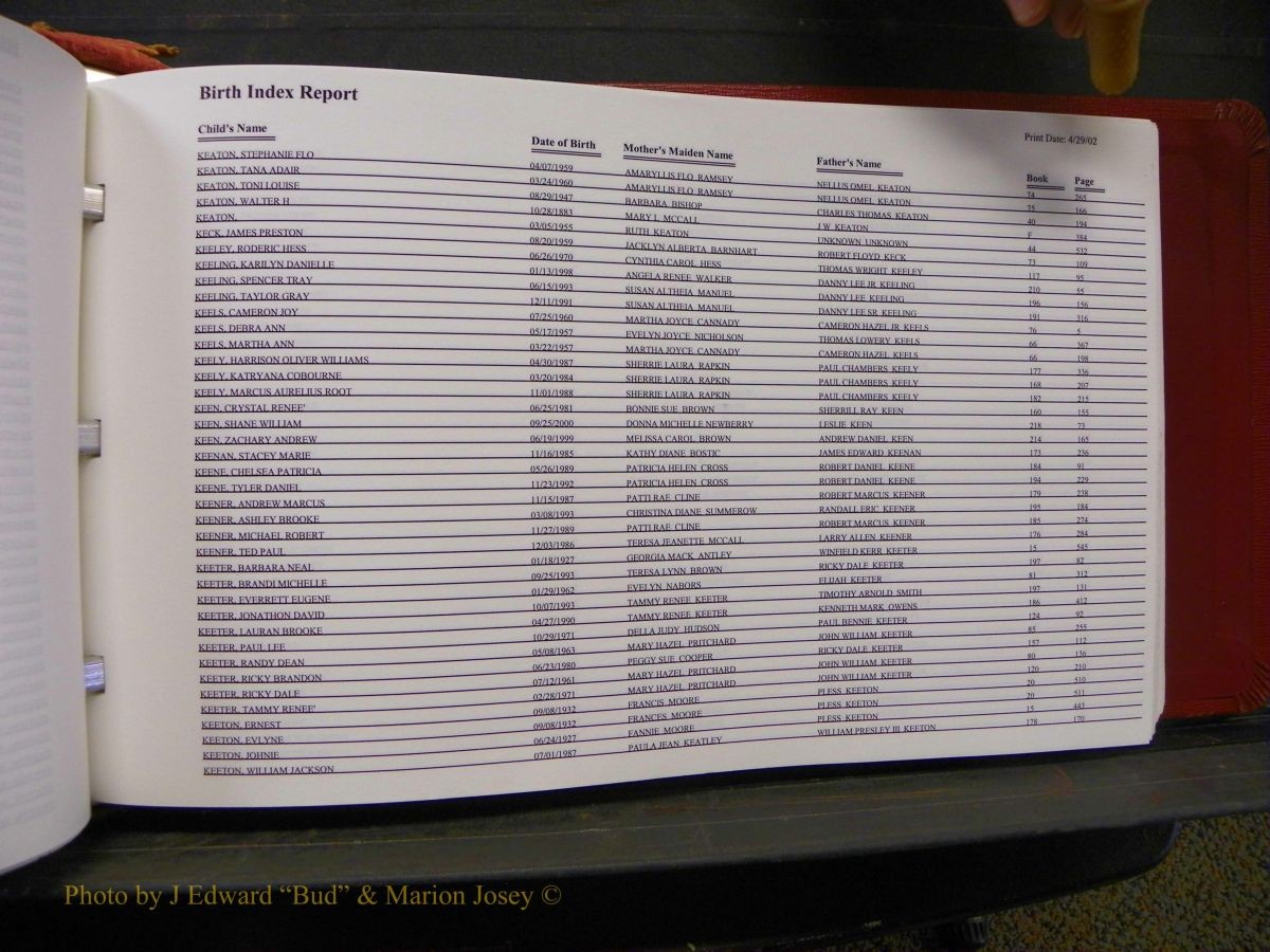 Burke Births, 1913-2001, A-L 1339.JPG