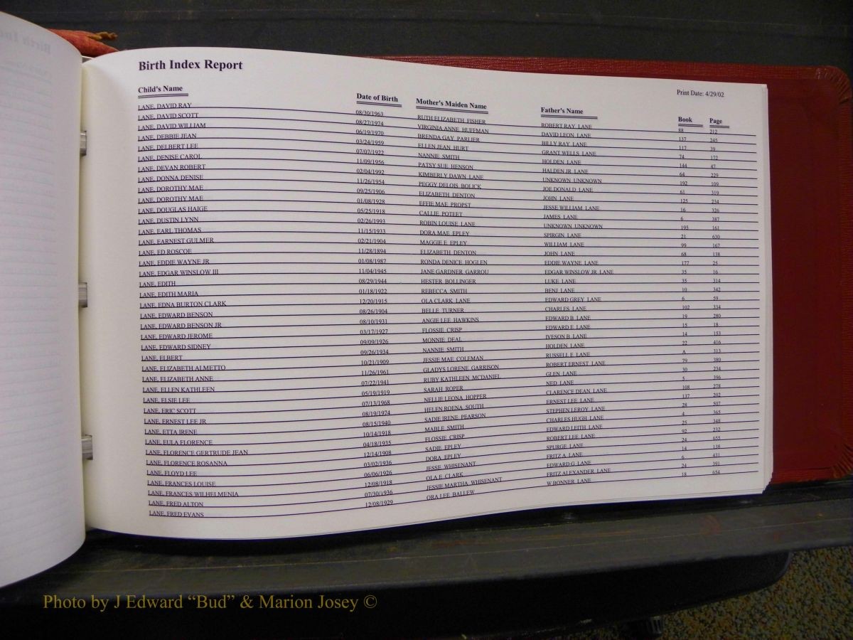 Burke Births, 1913-2001, A-L 1412.JPG