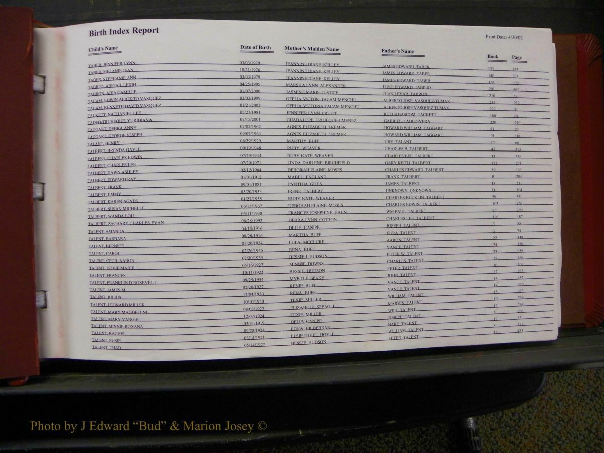Burke Births, 1913-2001, M-Z 765.JPG