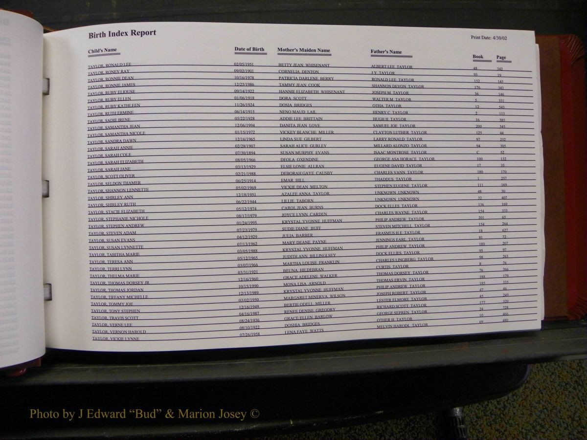 Burke Births, 1913-2001, M-Z 783.JPG