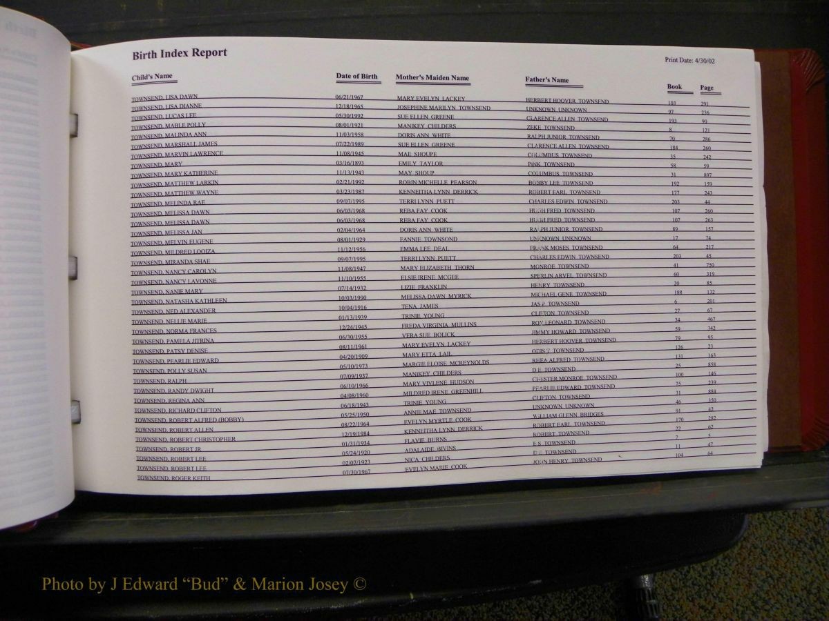 Burke Births, 1913-2001, M-Z 817.JPG