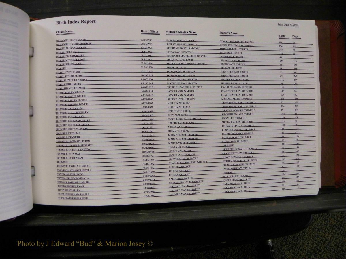 Burke Births, 1913-2001, M-Z 826.JPG