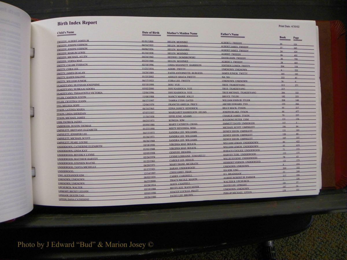 Burke Births, 1913-2001, M-Z 835.JPG