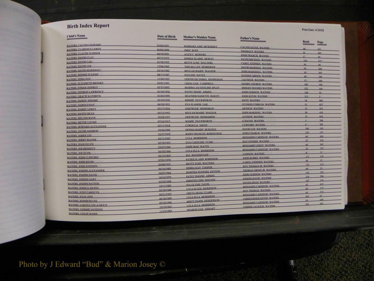 Burke Births, 1913-2001, M-Z 884.JPG