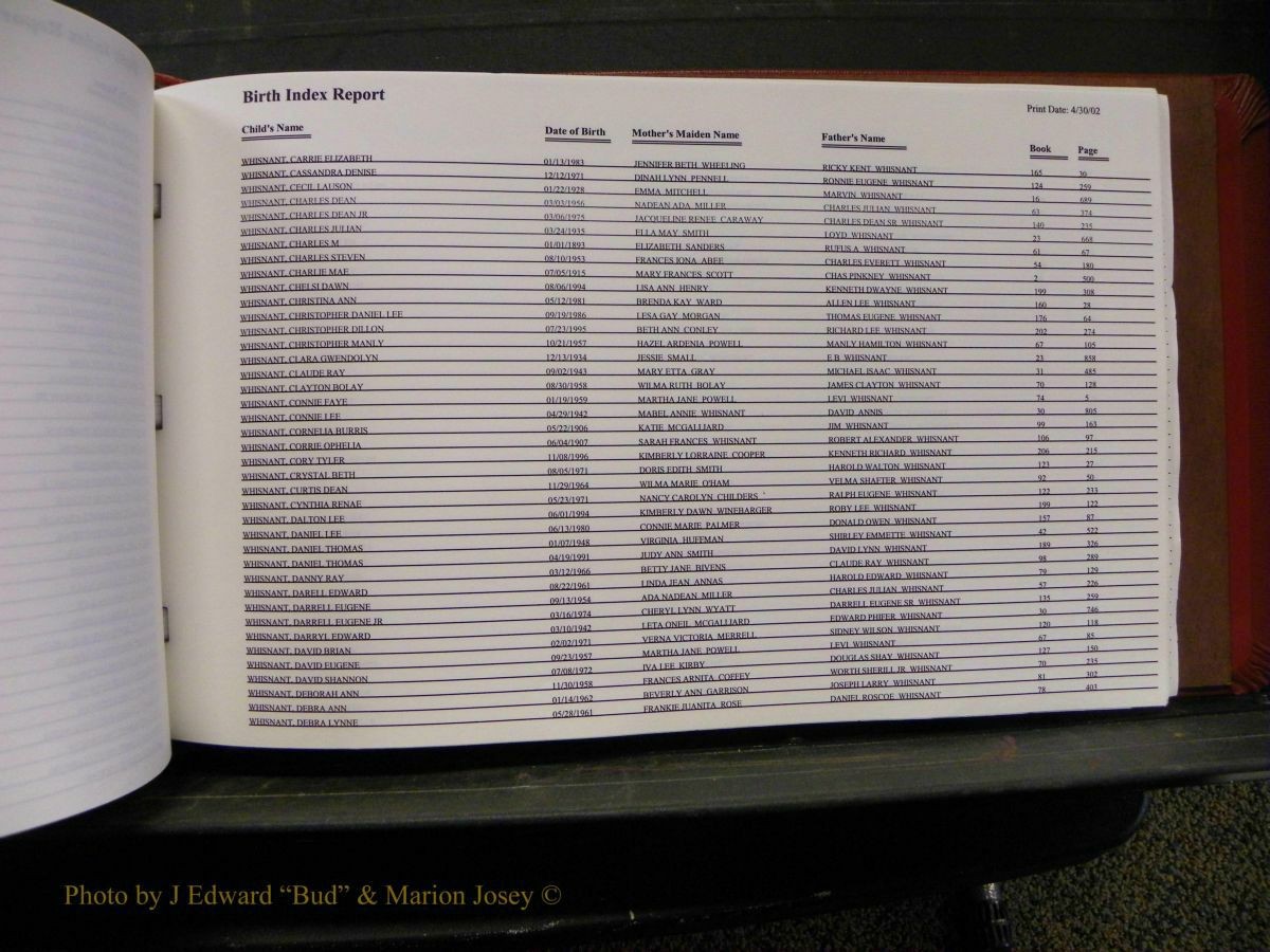 Burke Births, 1913-2001, M-Z 931.JPG