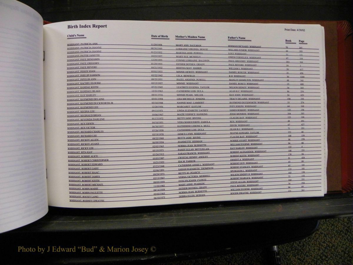 Burke Births, 1913-2001, M-Z 939.JPG