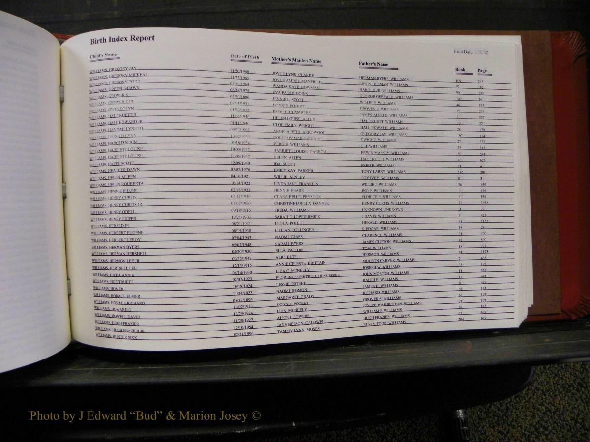 Burke Births, 1913-2001, M-Z 970.JPG