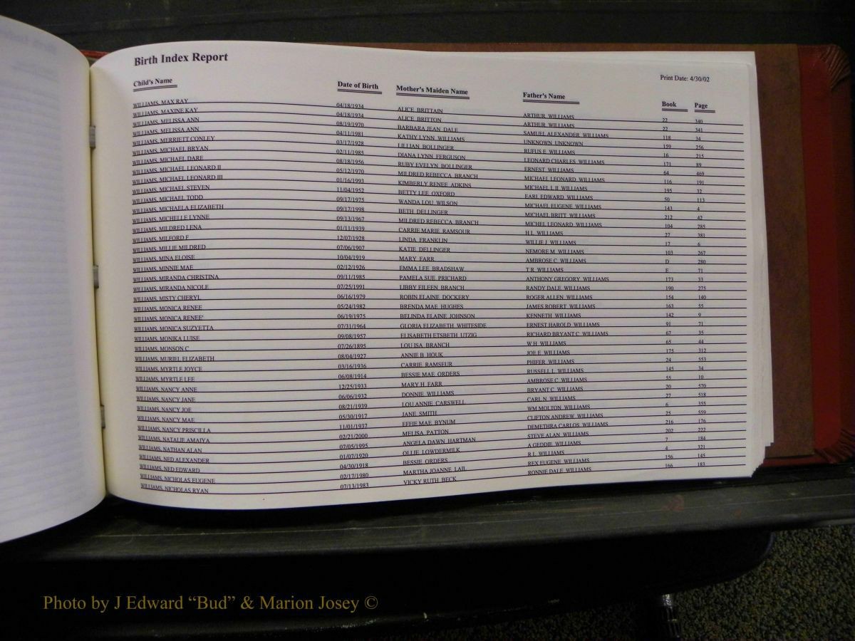 Burke Births, 1913-2001, M-Z 977.JPG