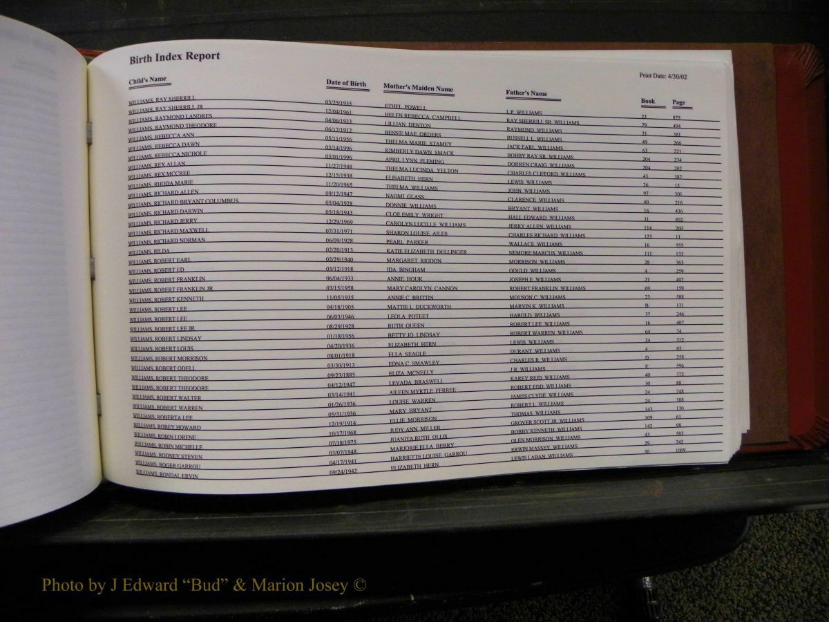 Burke Births, 1913-2001, M-Z 980.JPG