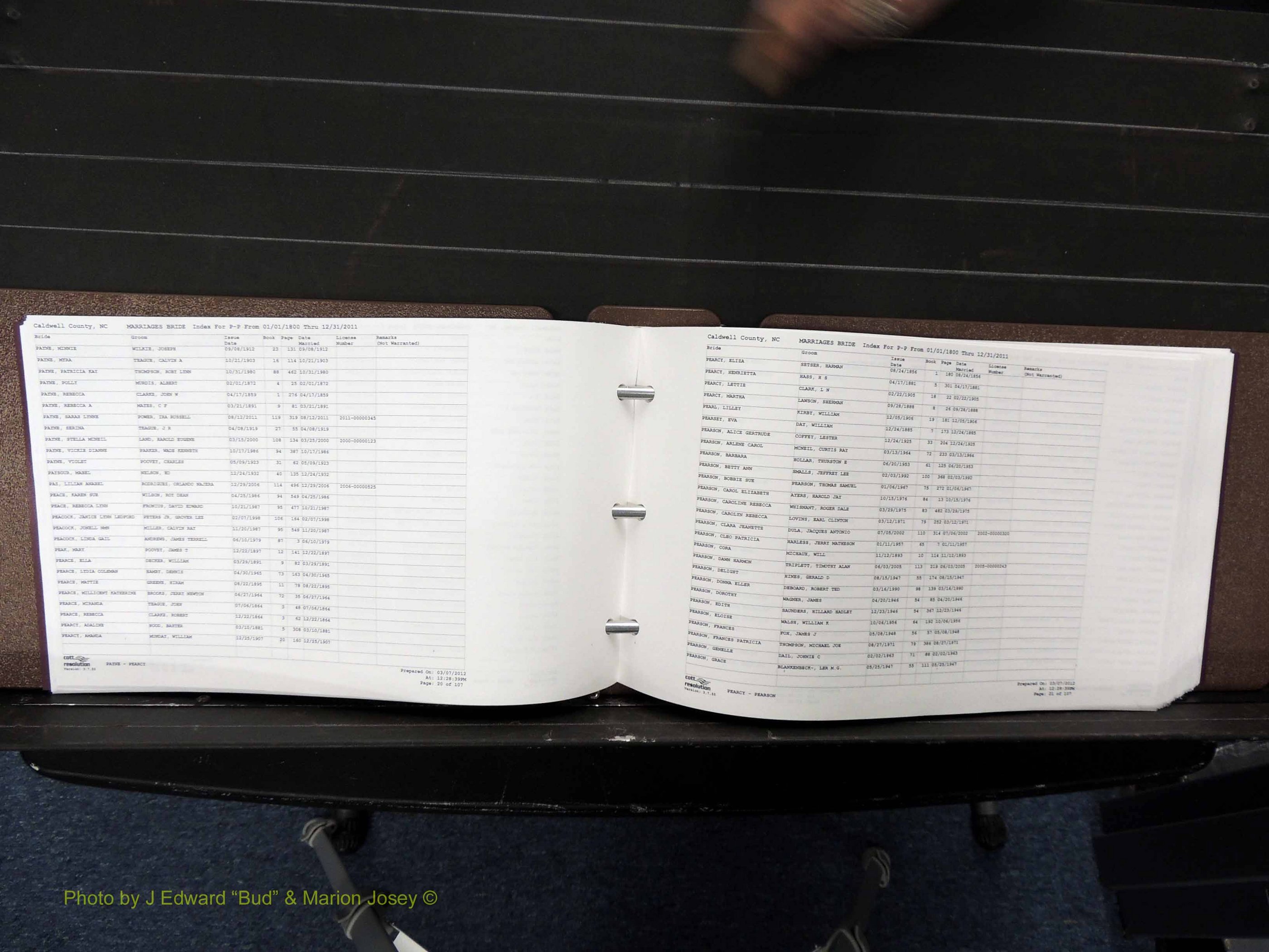 Caldwell Co, NC, Marriages, Female Index, N-Z, 1800-2011 (126).JPG