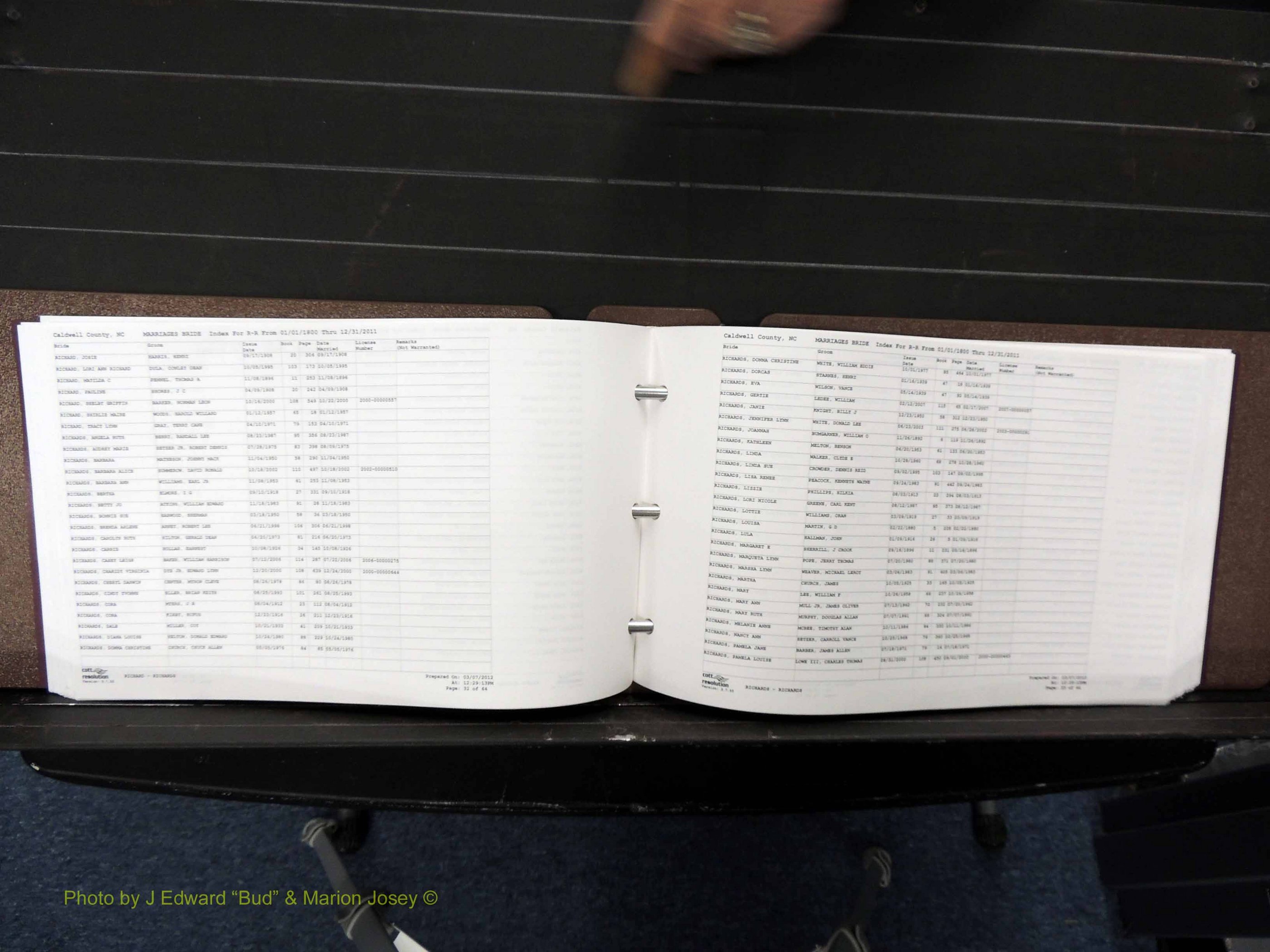 Caldwell Co, NC, Marriages, Female Index, N-Z, 1800-2011 (187).JPG