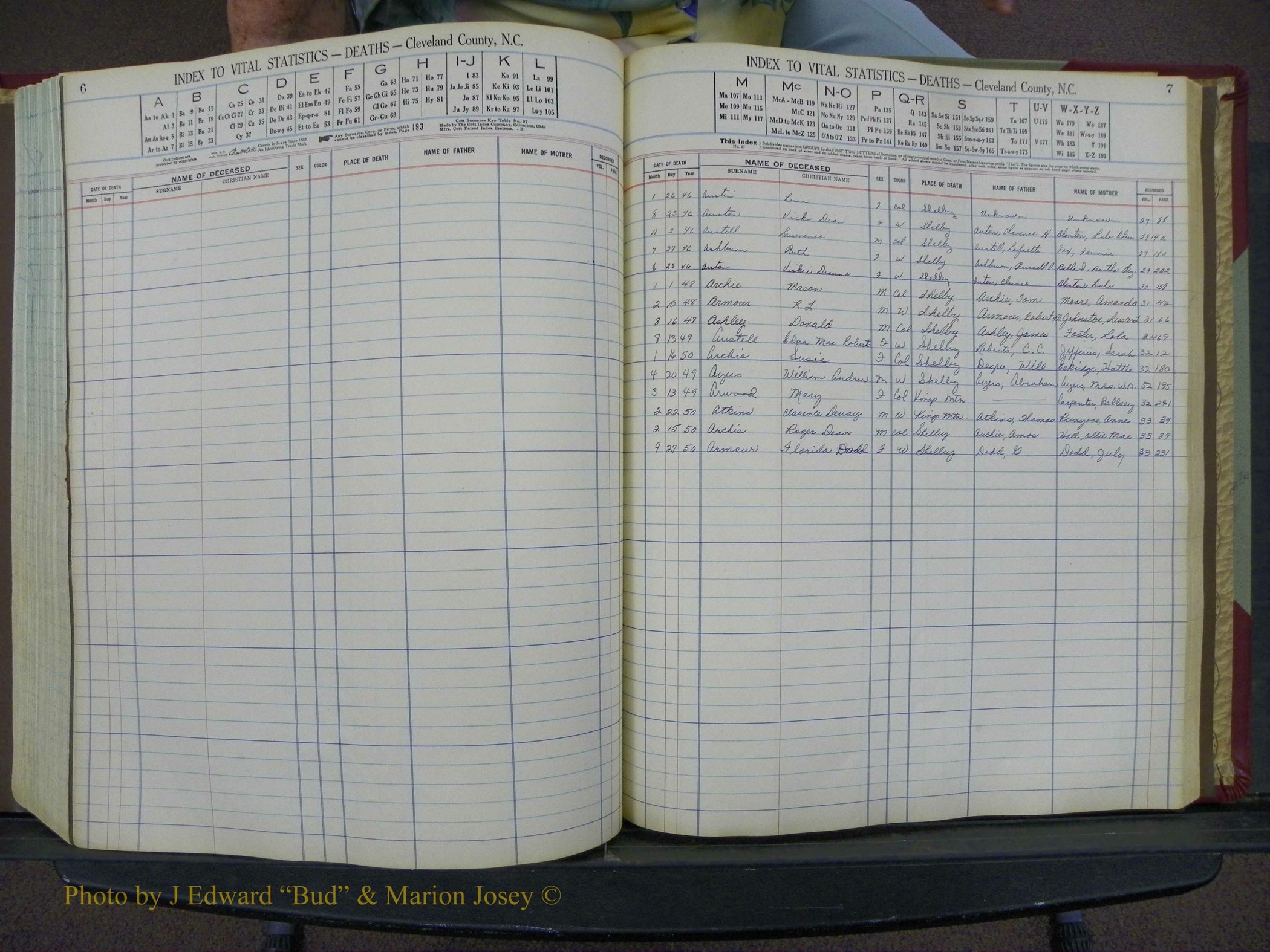 Cleveland Co, NC Deaths, A-Z, 1946-1950 (5).JPG