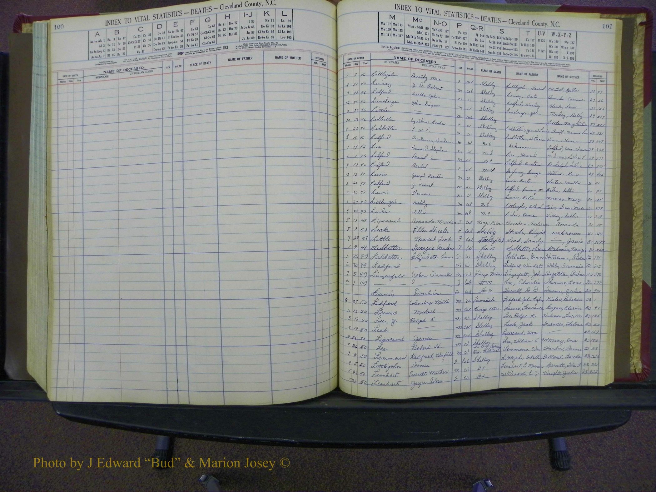 Cleveland Co, NC Deaths, A-Z, 1946-1950 (50).JPG