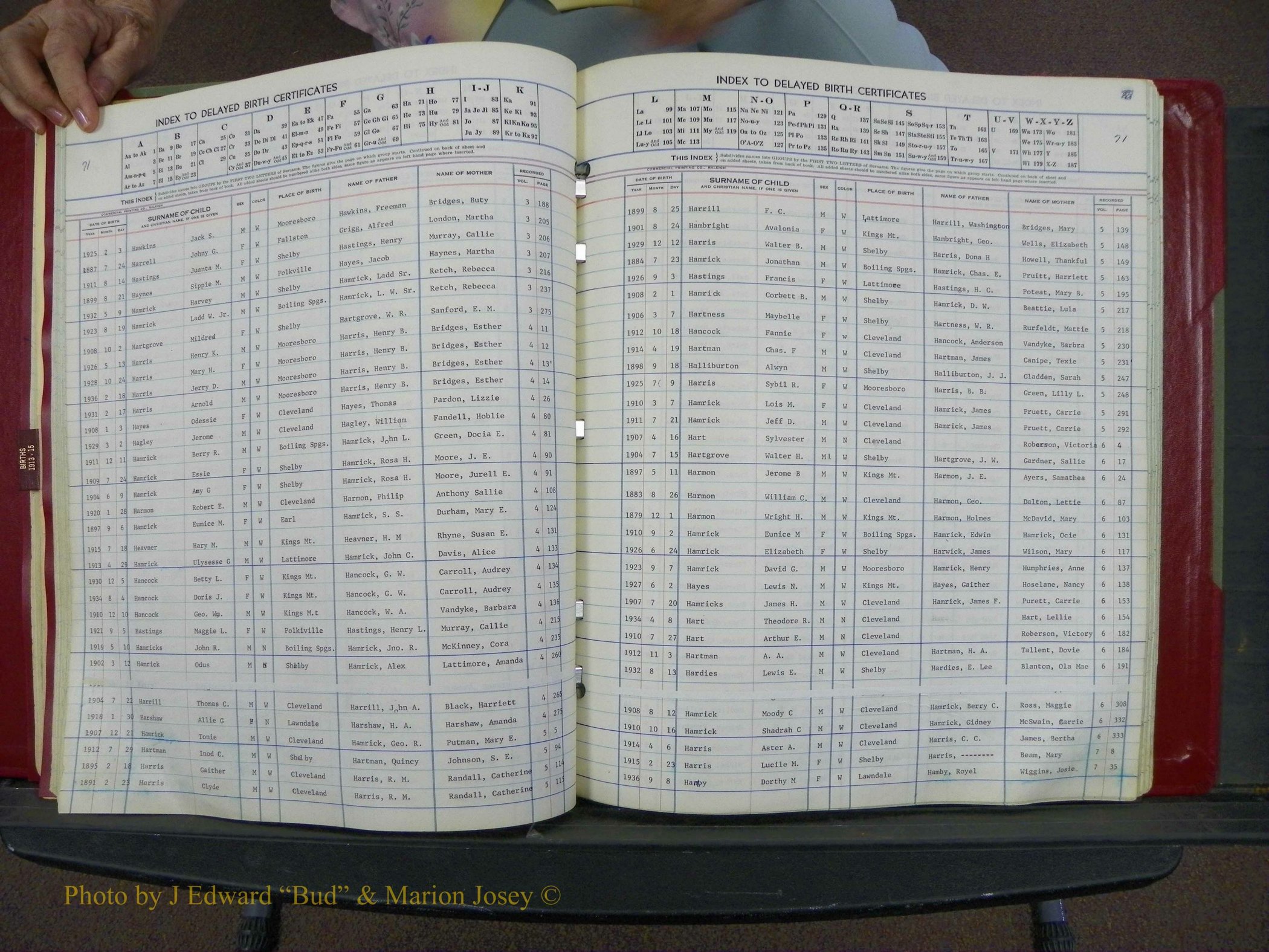 Cleveland Co, NC Delayed Births Thru 1960 (103).JPG