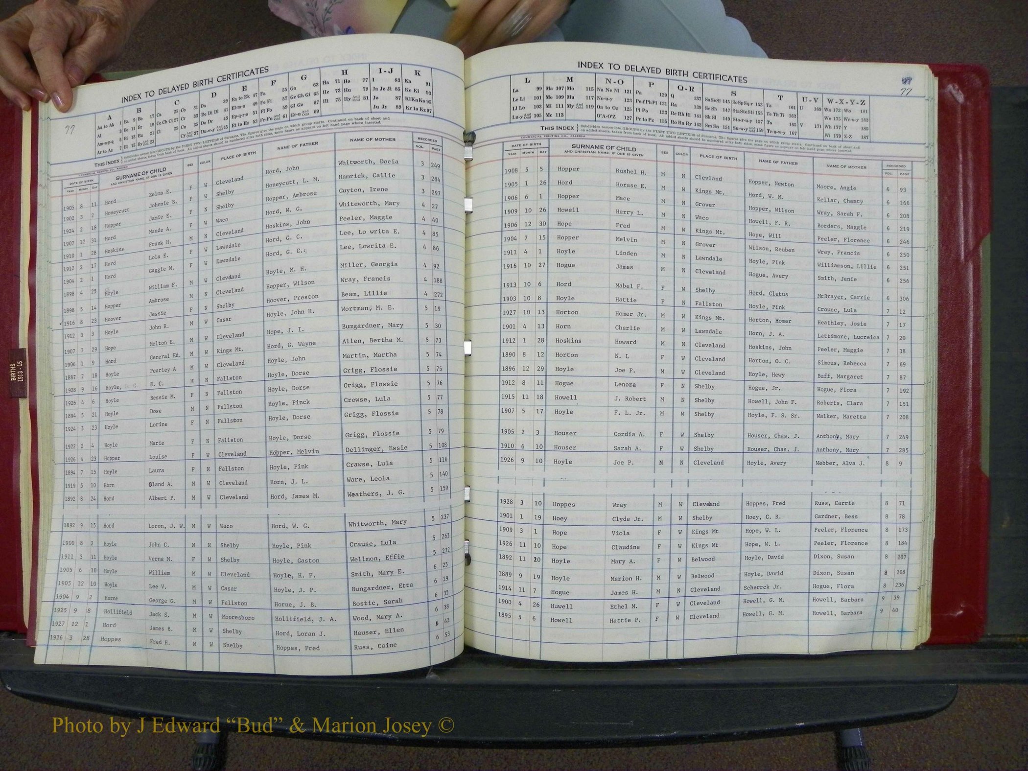 Cleveland Co, NC Delayed Births Thru 1960 (112).JPG