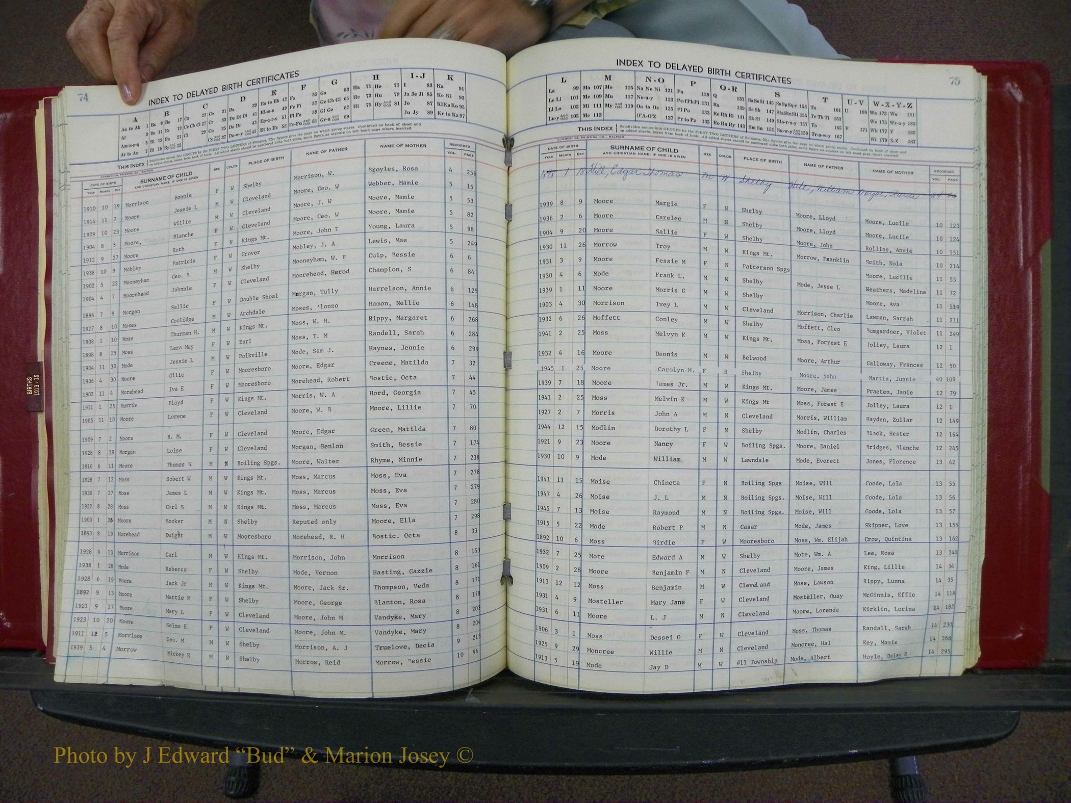 Cleveland Co, NC Delayed Births Thru 1960 (144).JPG