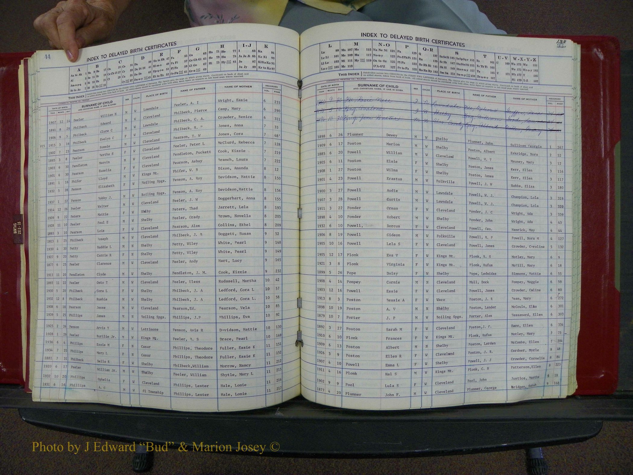 Cleveland Co, NC Delayed Births Thru 1960 (154).JPG