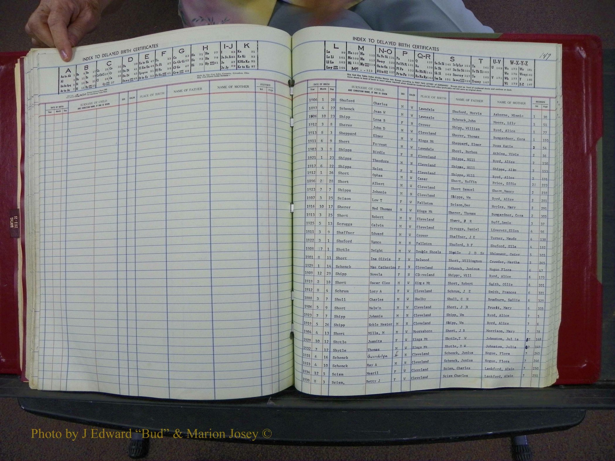 Cleveland Co, NC Delayed Births Thru 1960 (167).JPG