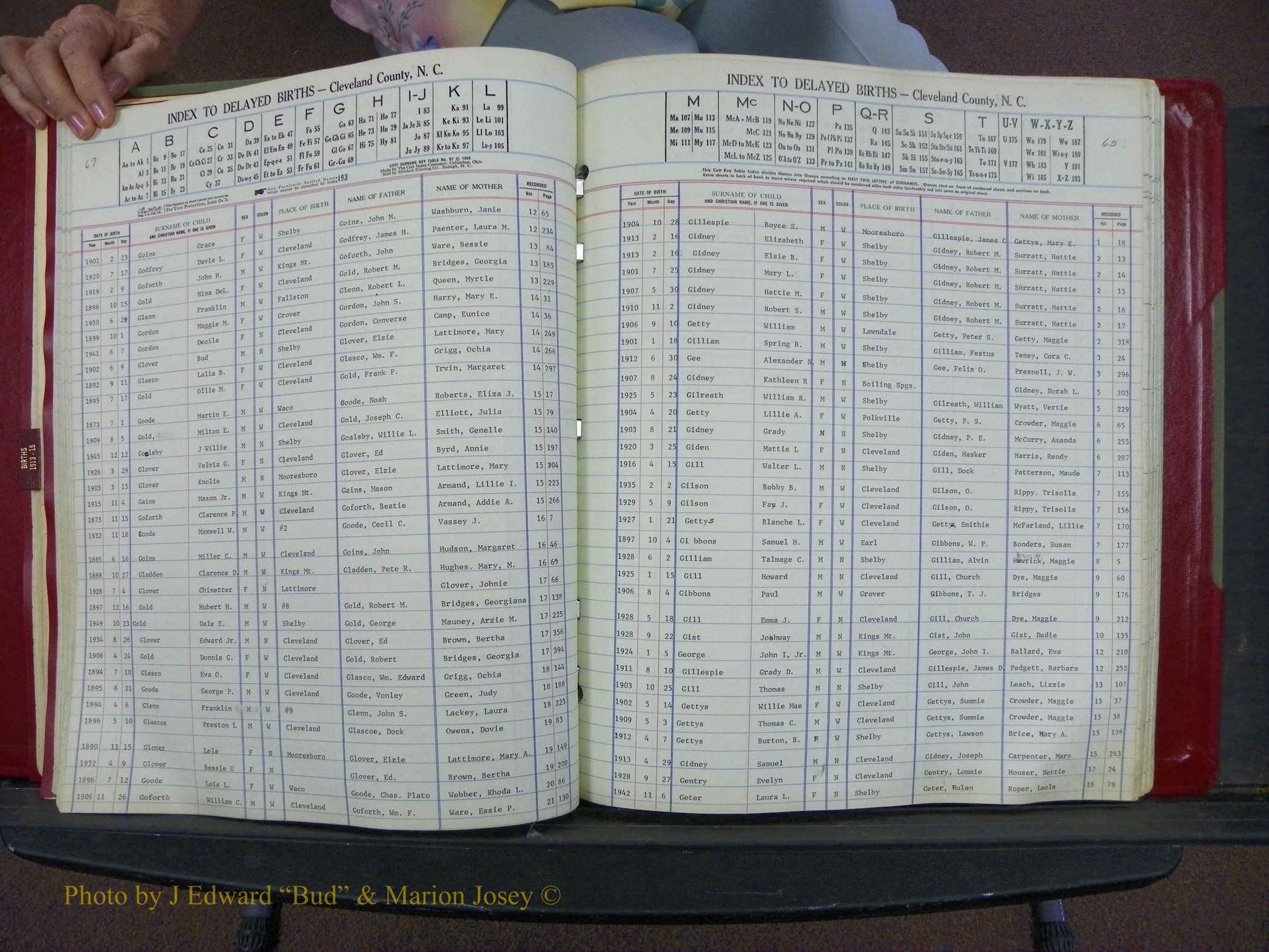 Cleveland Co, NC Delayed Births Thru 1960 (96).JPG