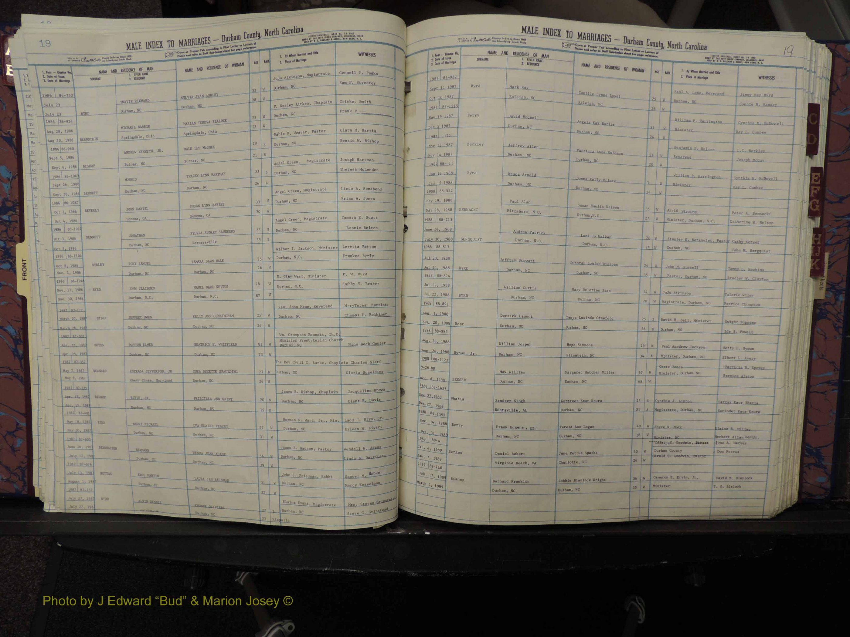 Durham Co, NC, Marriages, Male Index, A-K, 1986-1992 (130).JPG
