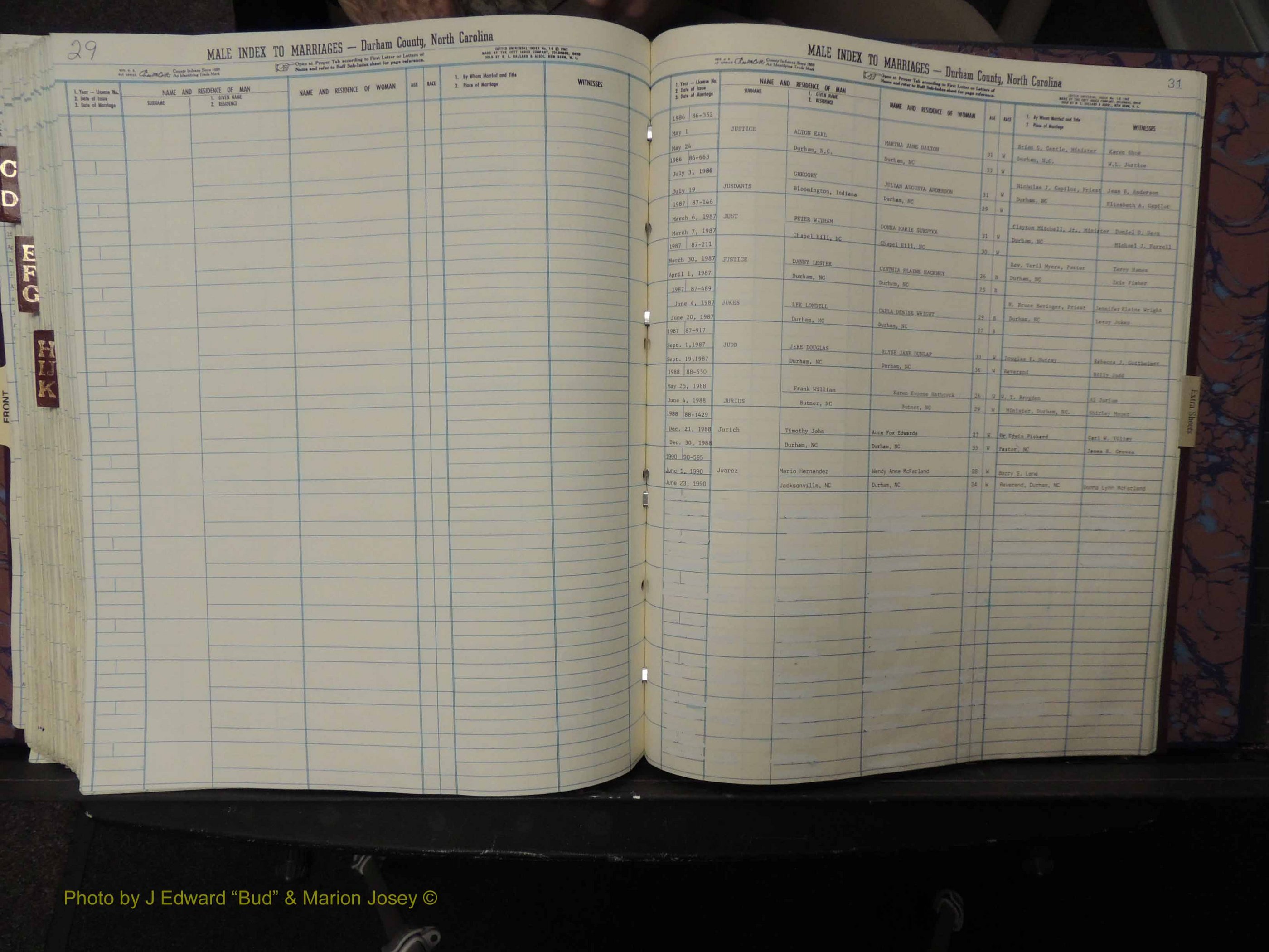 Durham Co, NC, Marriages, Male Index, A-K, 1986-1992 (302).JPG