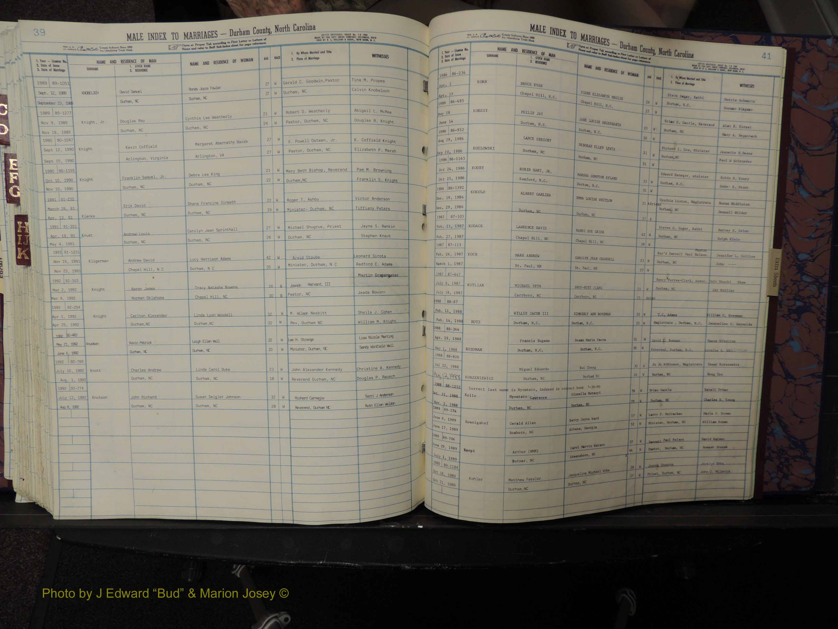 Durham Co, NC, Marriages, Male Index, A-K, 1986-1992 (312).JPG