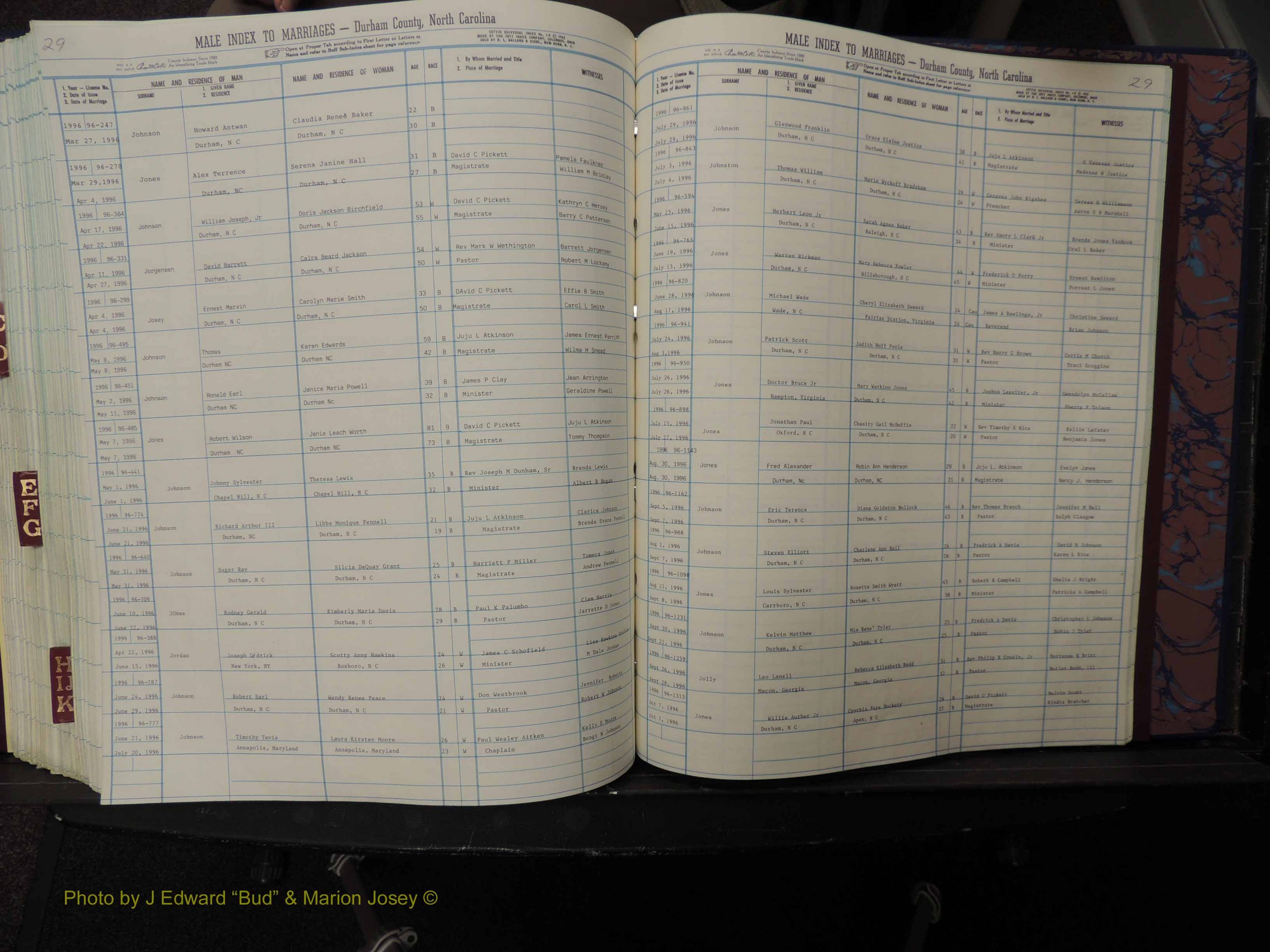 Durham Co, NC, Marriages, Male Index, A-K, 1993-1999 (317).JPG