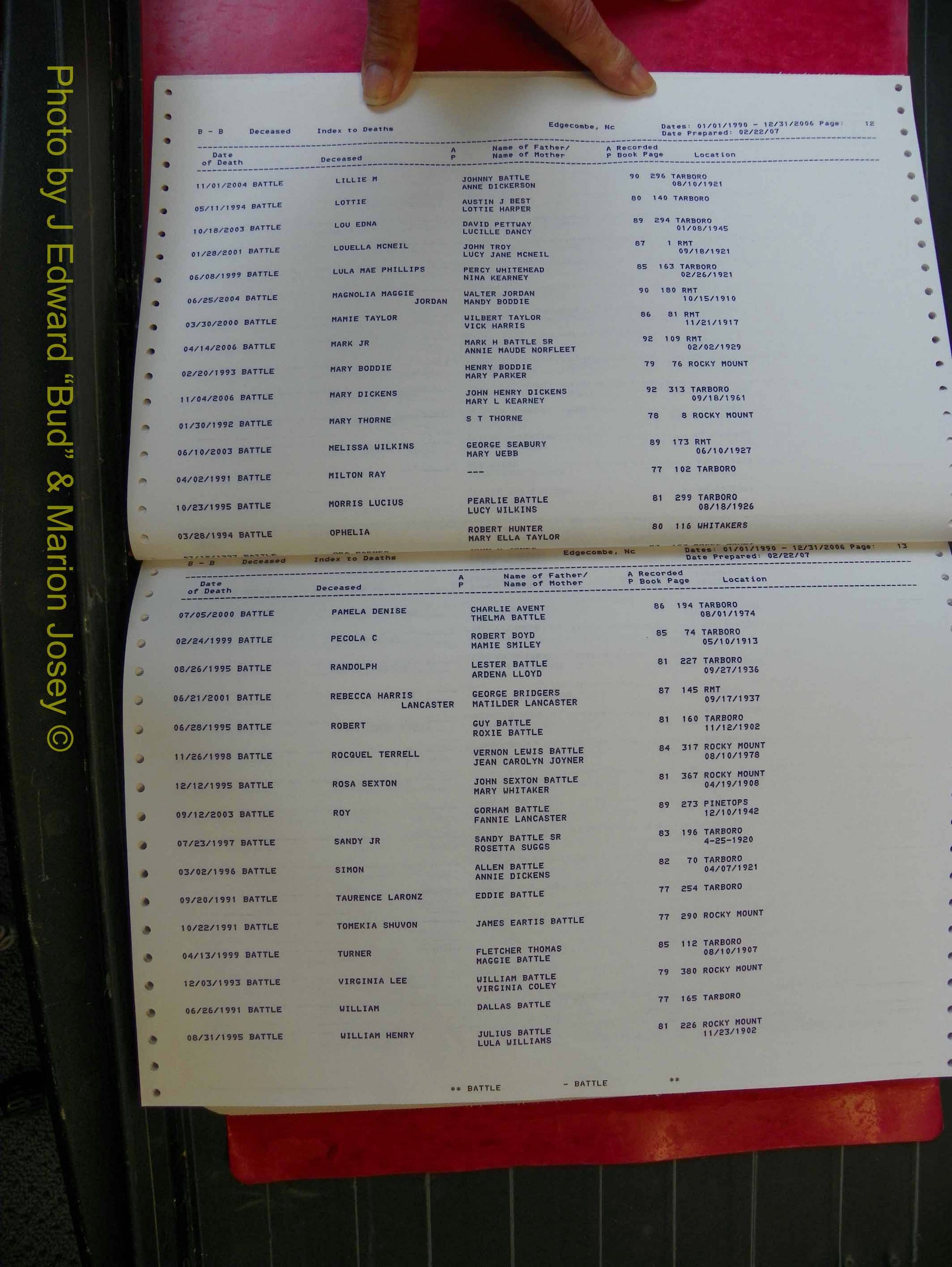 Edgecombe Deaths, A-Z, 1990-2006 (115).JPG