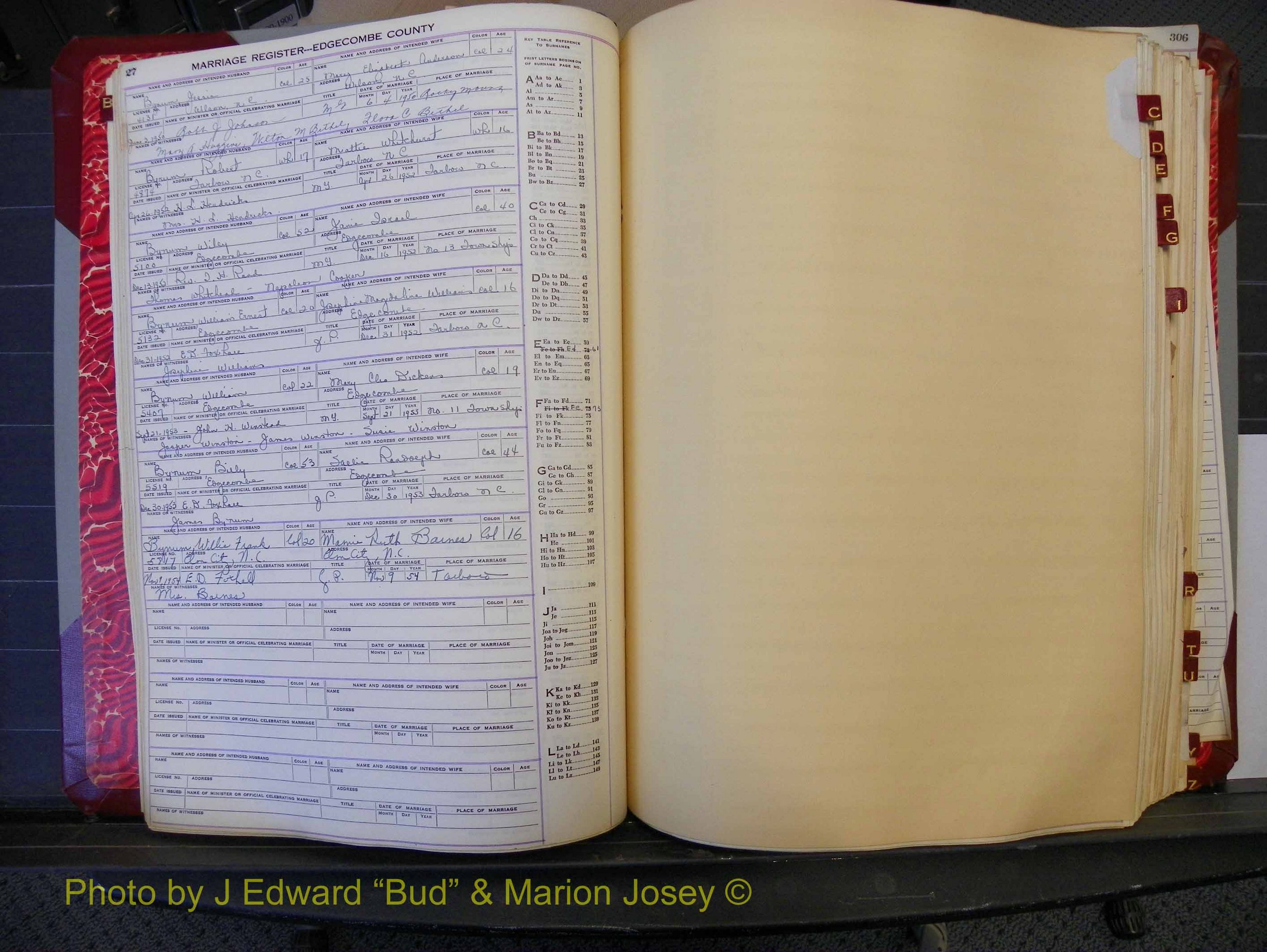 Edgecombe Marriages, A-Z, 1950-1955 (126).JPG