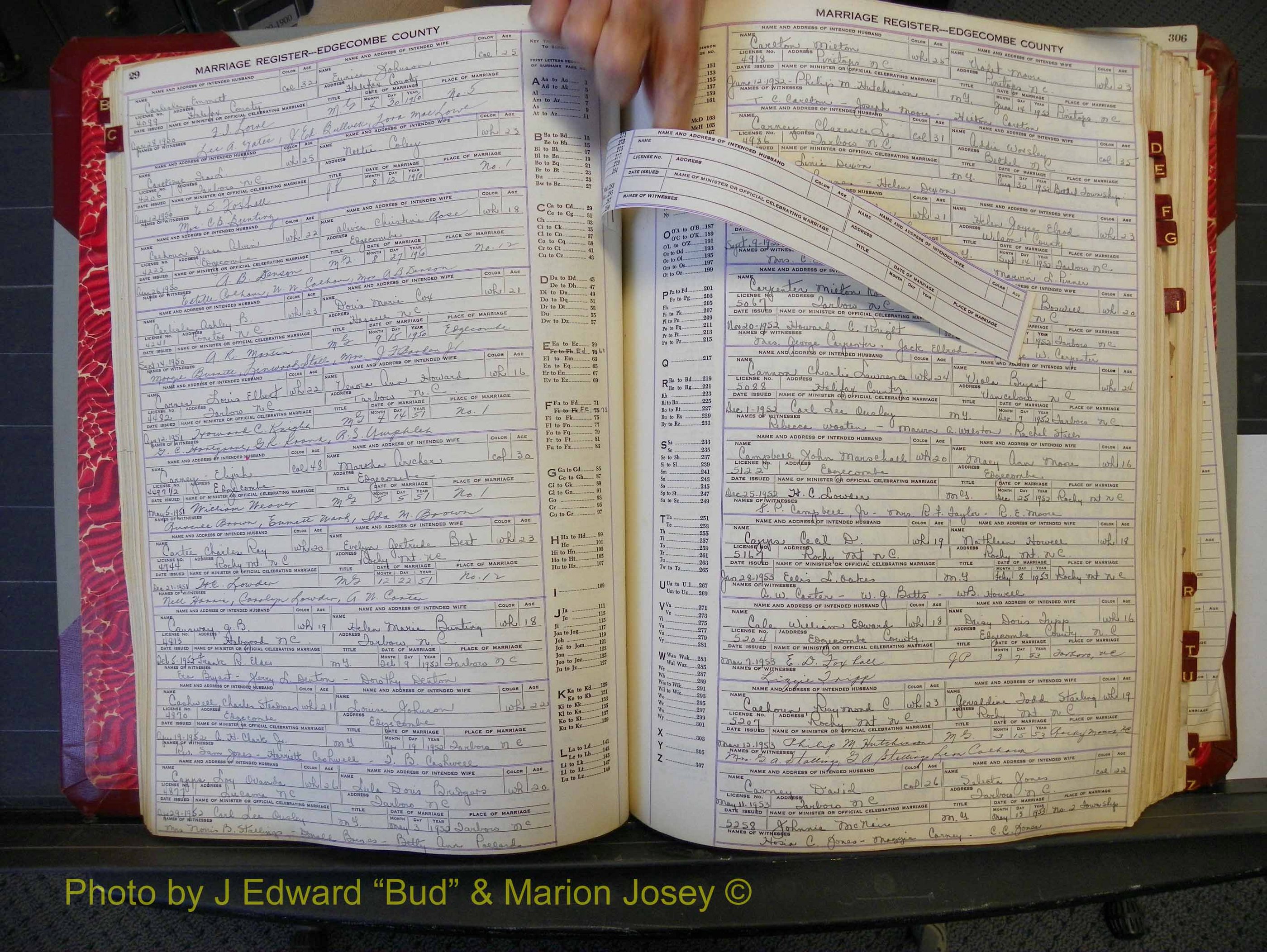 Edgecombe Marriages, A-Z, 1950-1955 (127).JPG