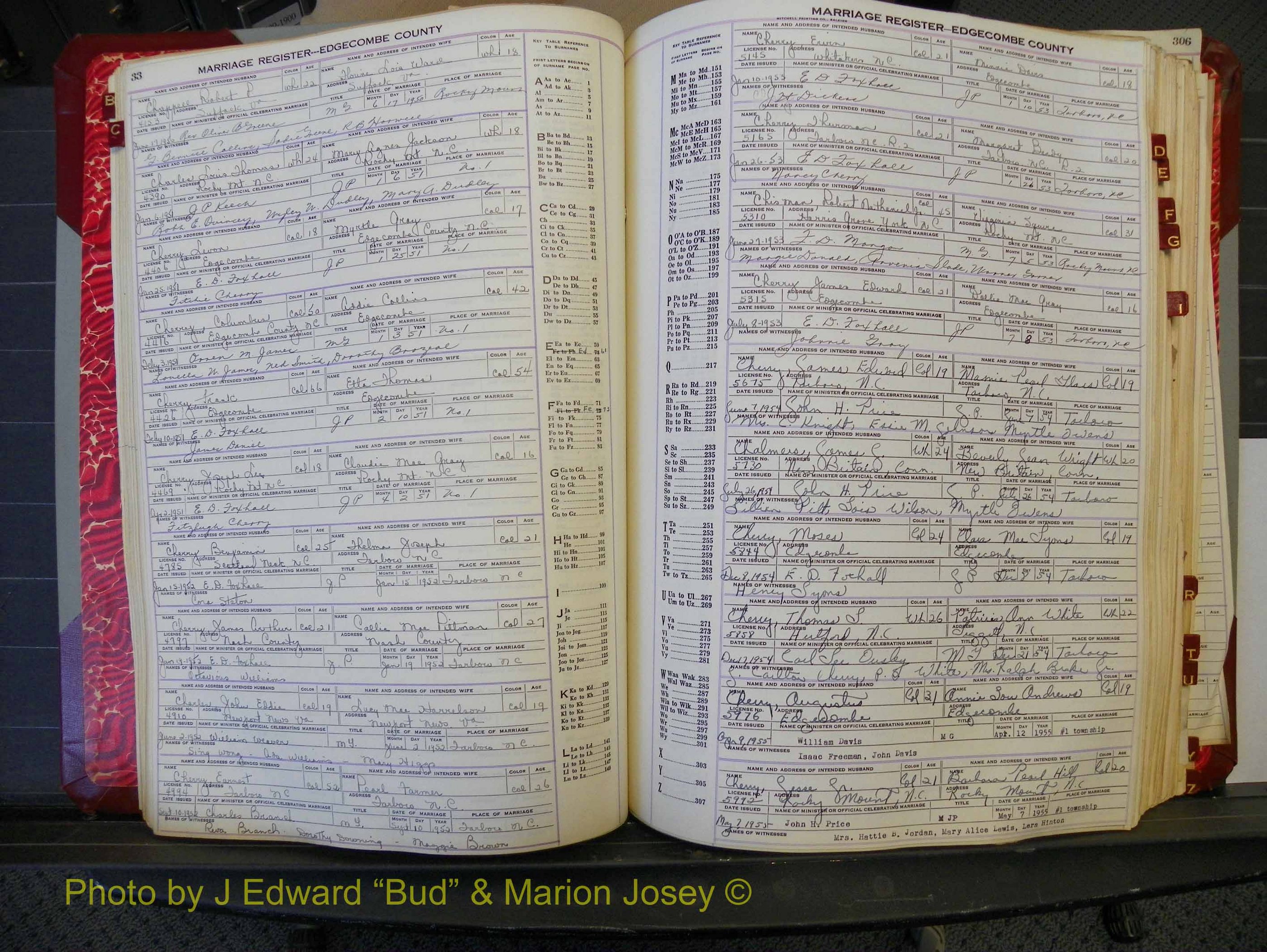 Edgecombe Marriages, A-Z, 1950-1955 (131).JPG
