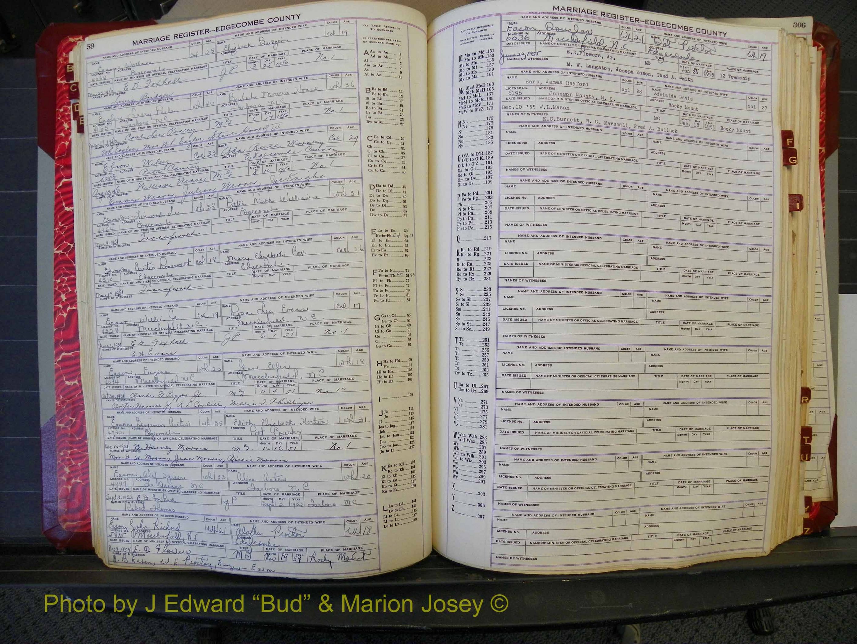 Edgecombe Marriages, A-Z, 1950-1955 (148).JPG