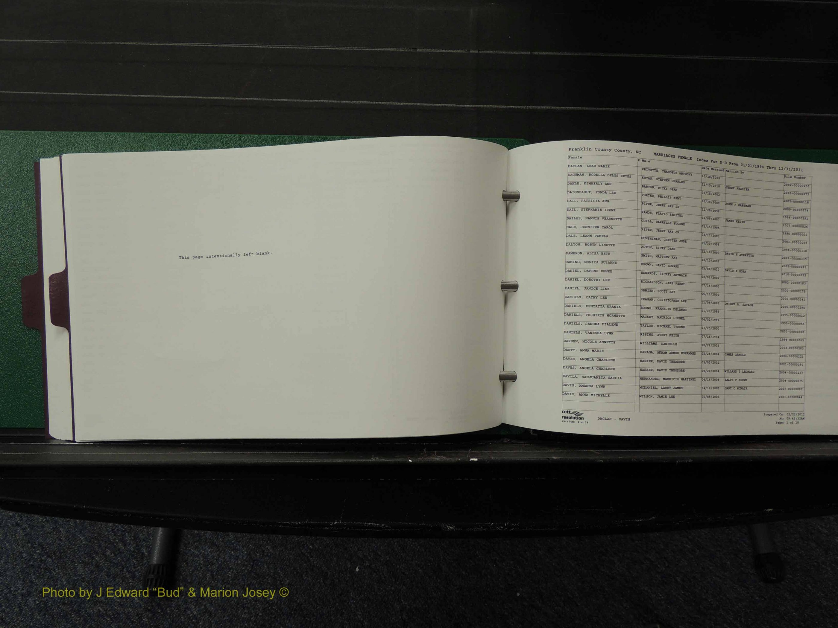 Franklin Co, NC, Marriages, Female Index, A-Z, 1994-2011 (127).JPG