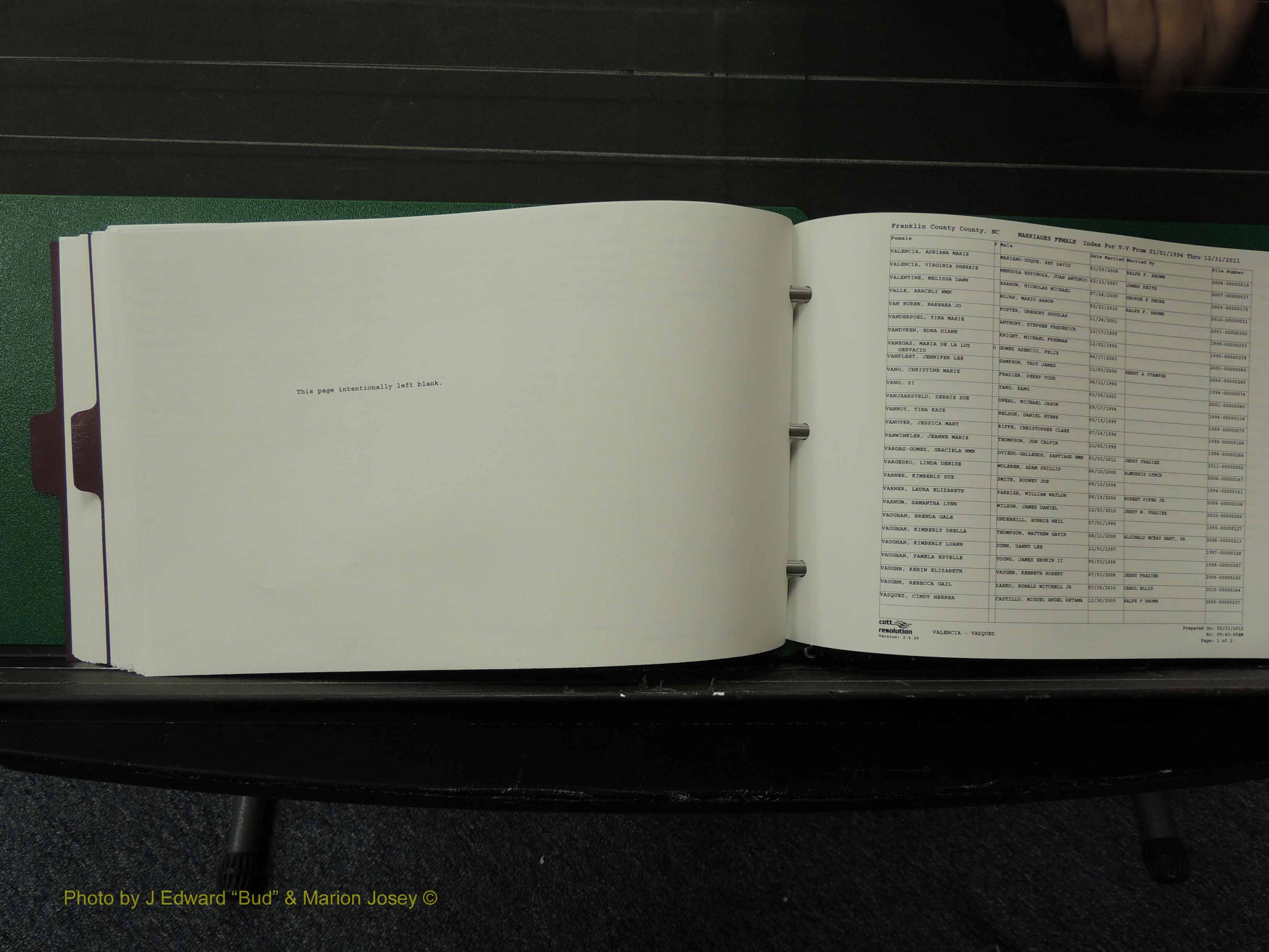 Franklin Co, NC, Marriages, Female Index, A-Z, 1994-2011 (206).JPG