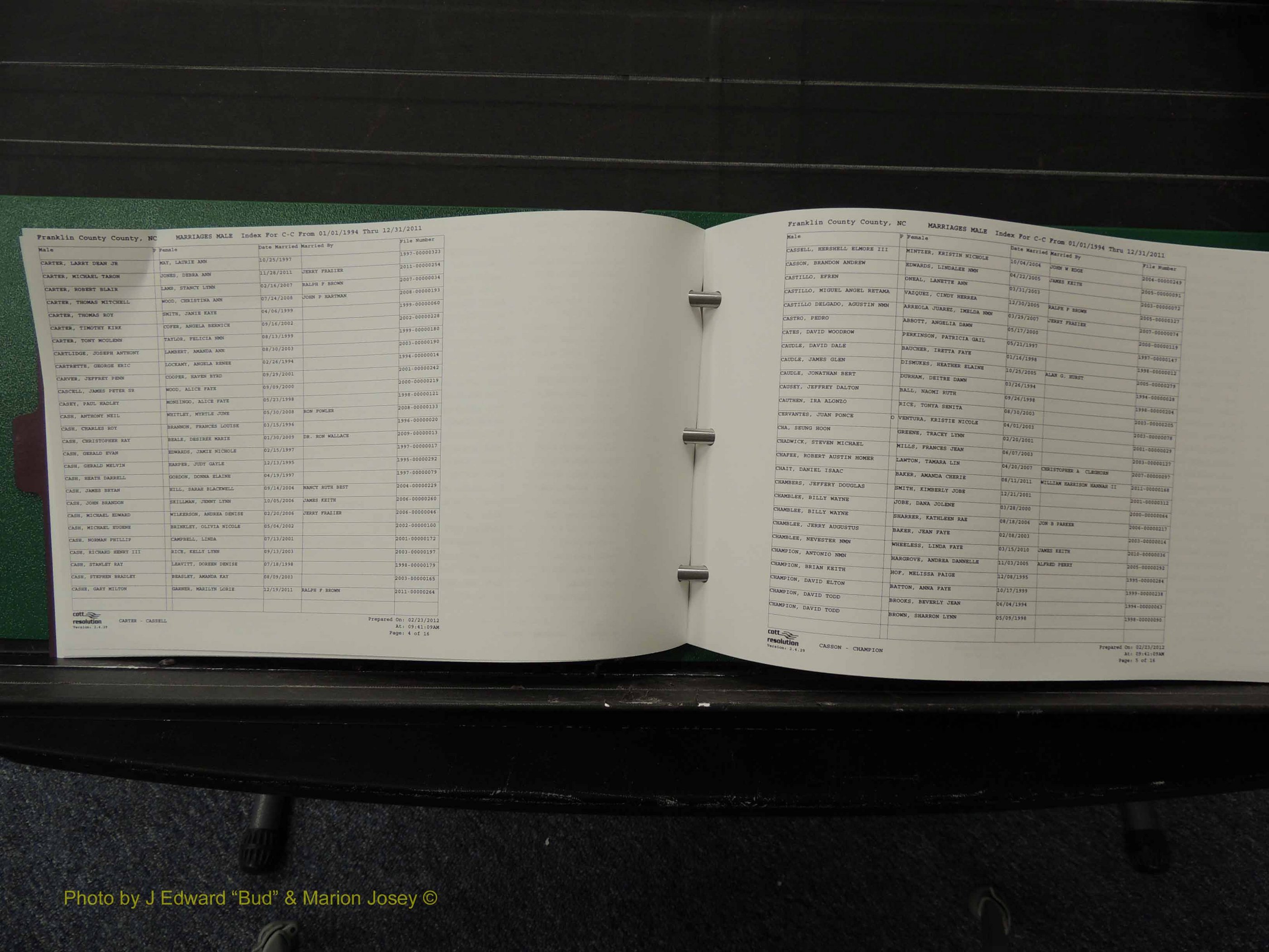 Franklin Co, NC, Marriages, Male Index, A-Z, 1994-2011 (119).JPG