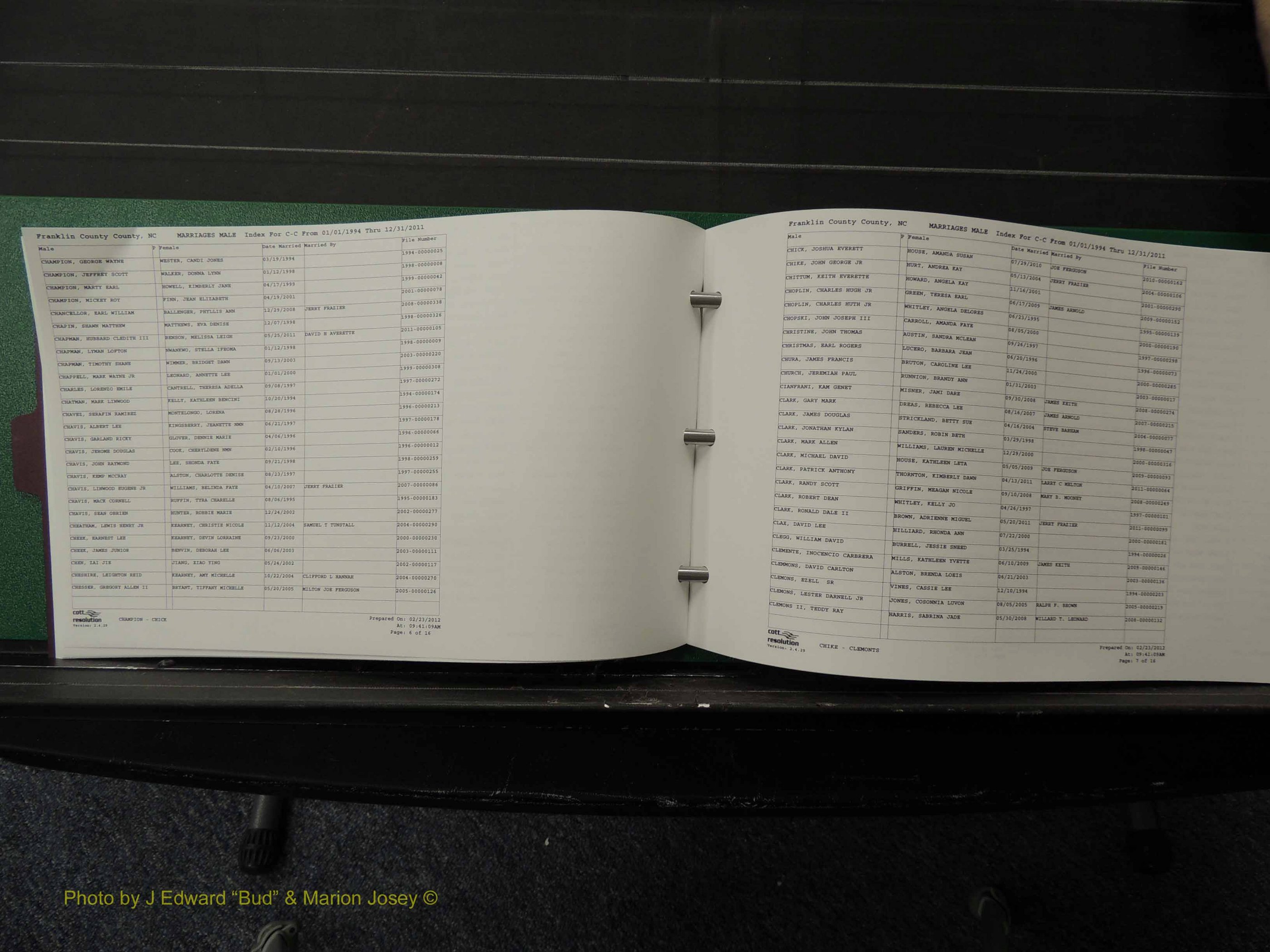 Franklin Co, NC, Marriages, Male Index, A-Z, 1994-2011 (120).JPG