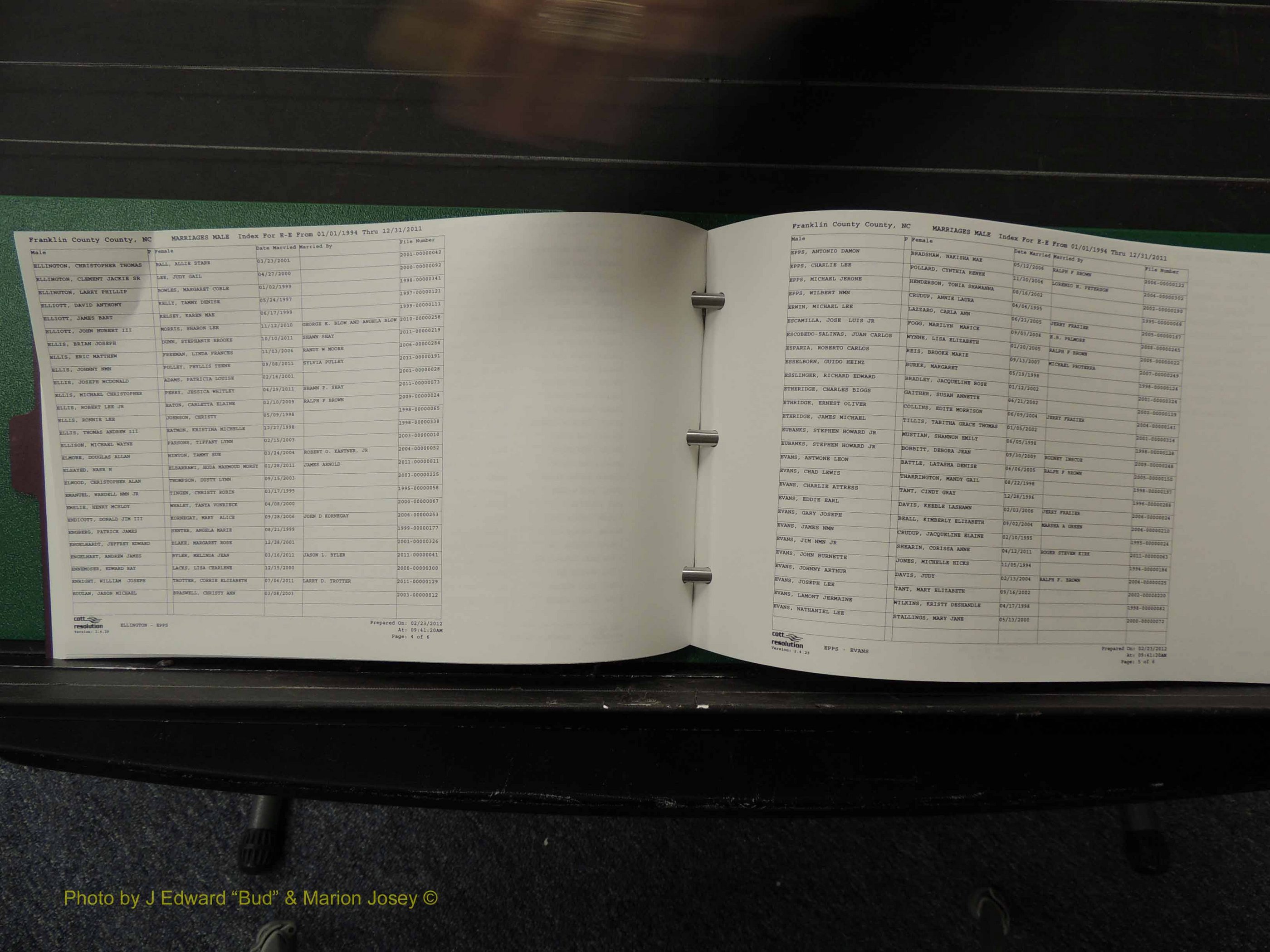 Franklin Co, NC, Marriages, Male Index, A-Z, 1994-2011 (133).JPG
