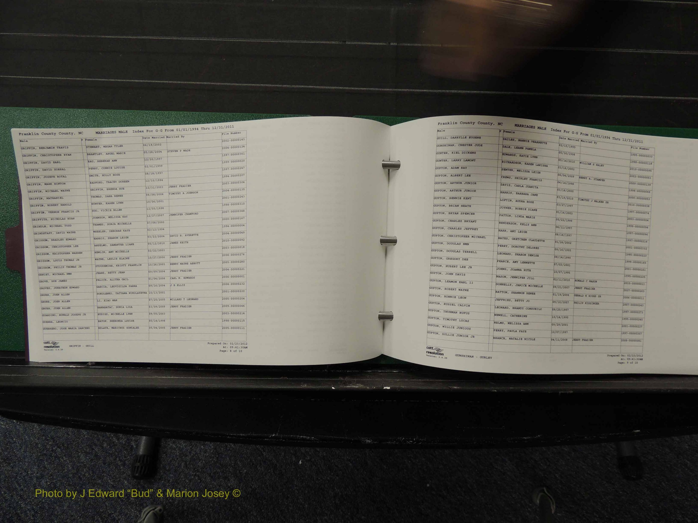 Franklin Co, NC, Marriages, Male Index, A-Z, 1994-2011 (142).JPG