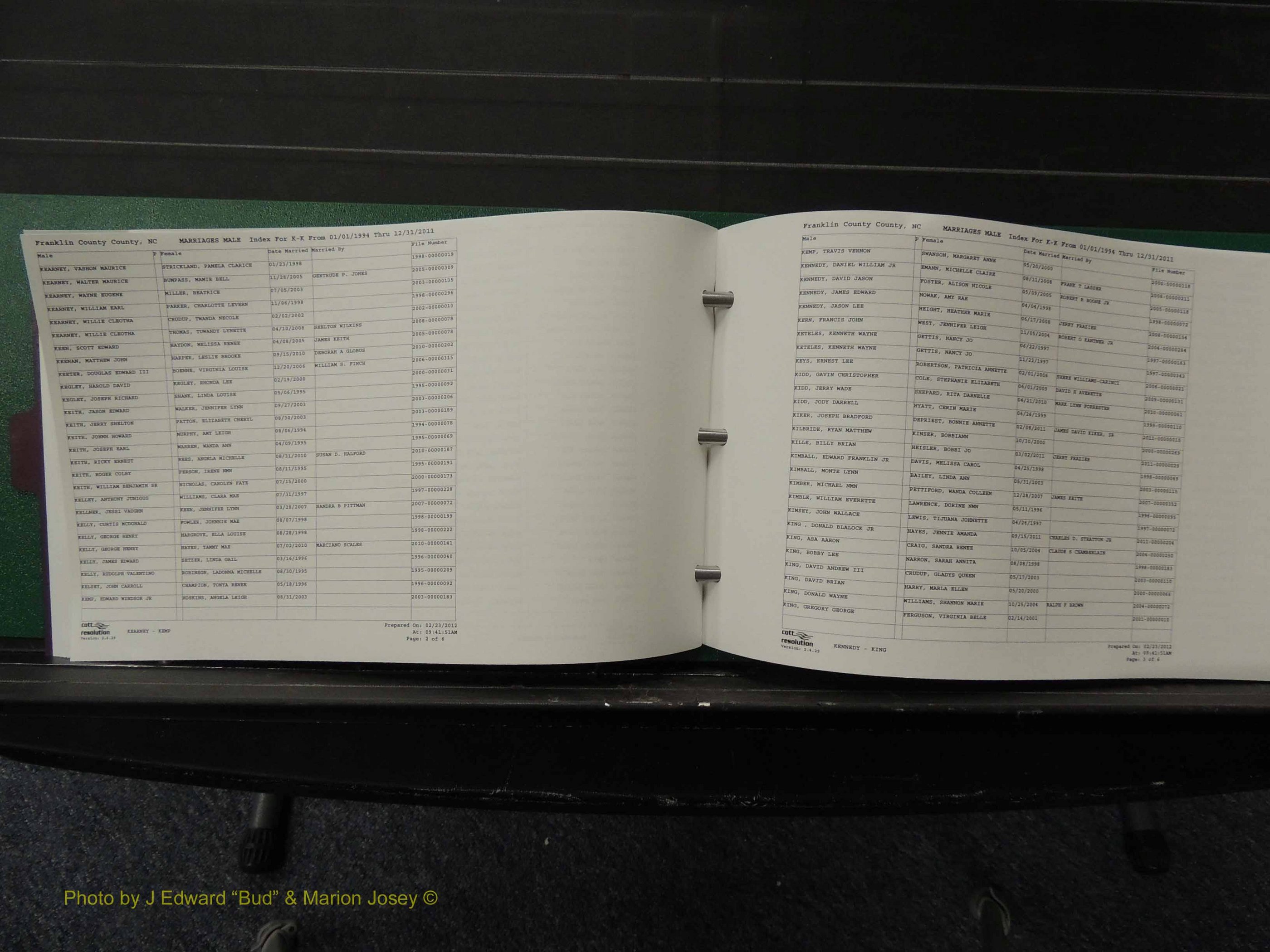 Franklin Co, NC, Marriages, Male Index, A-Z, 1994-2011 (159).JPG