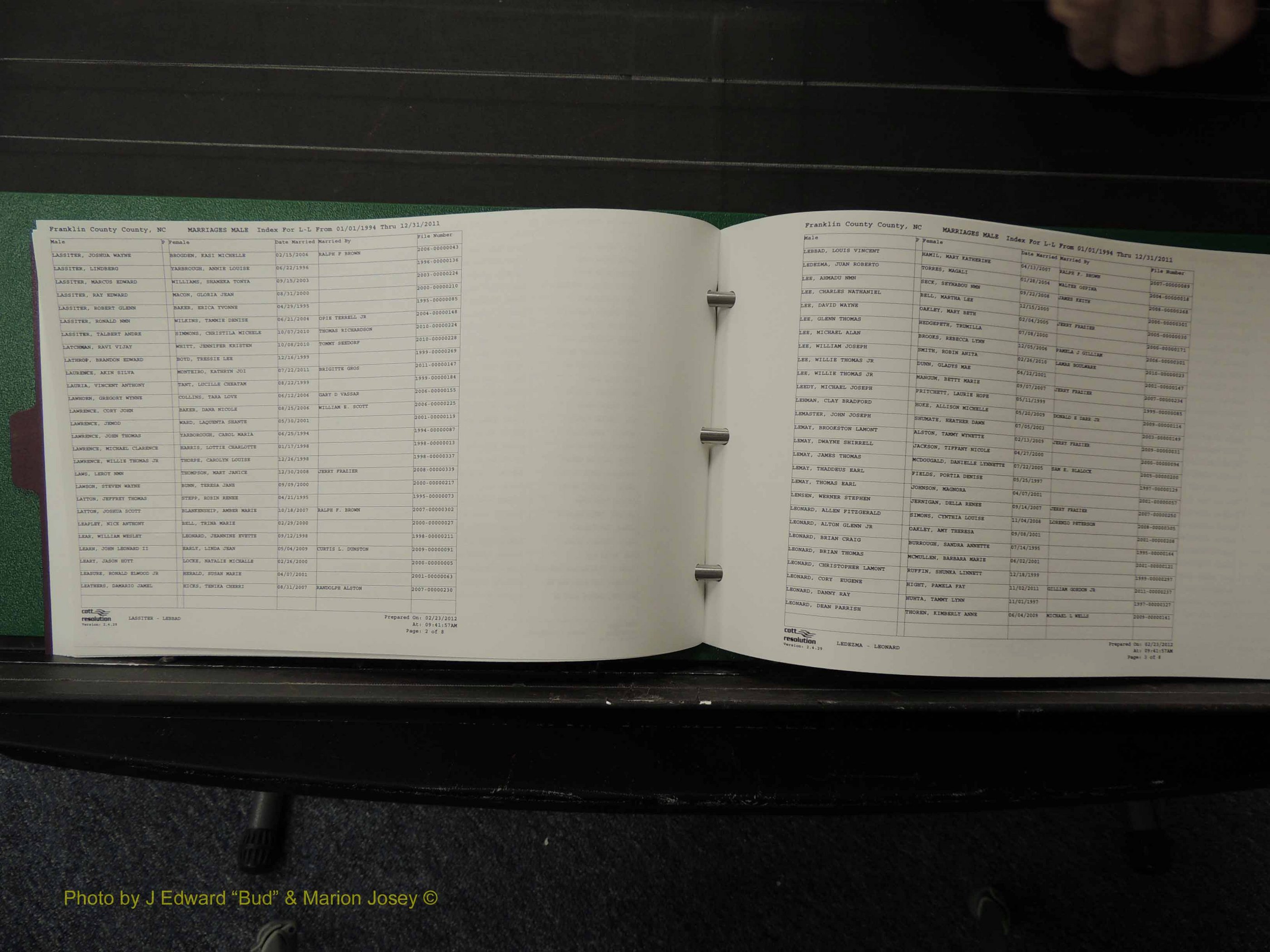Franklin Co, NC, Marriages, Male Index, A-Z, 1994-2011 (162).JPG