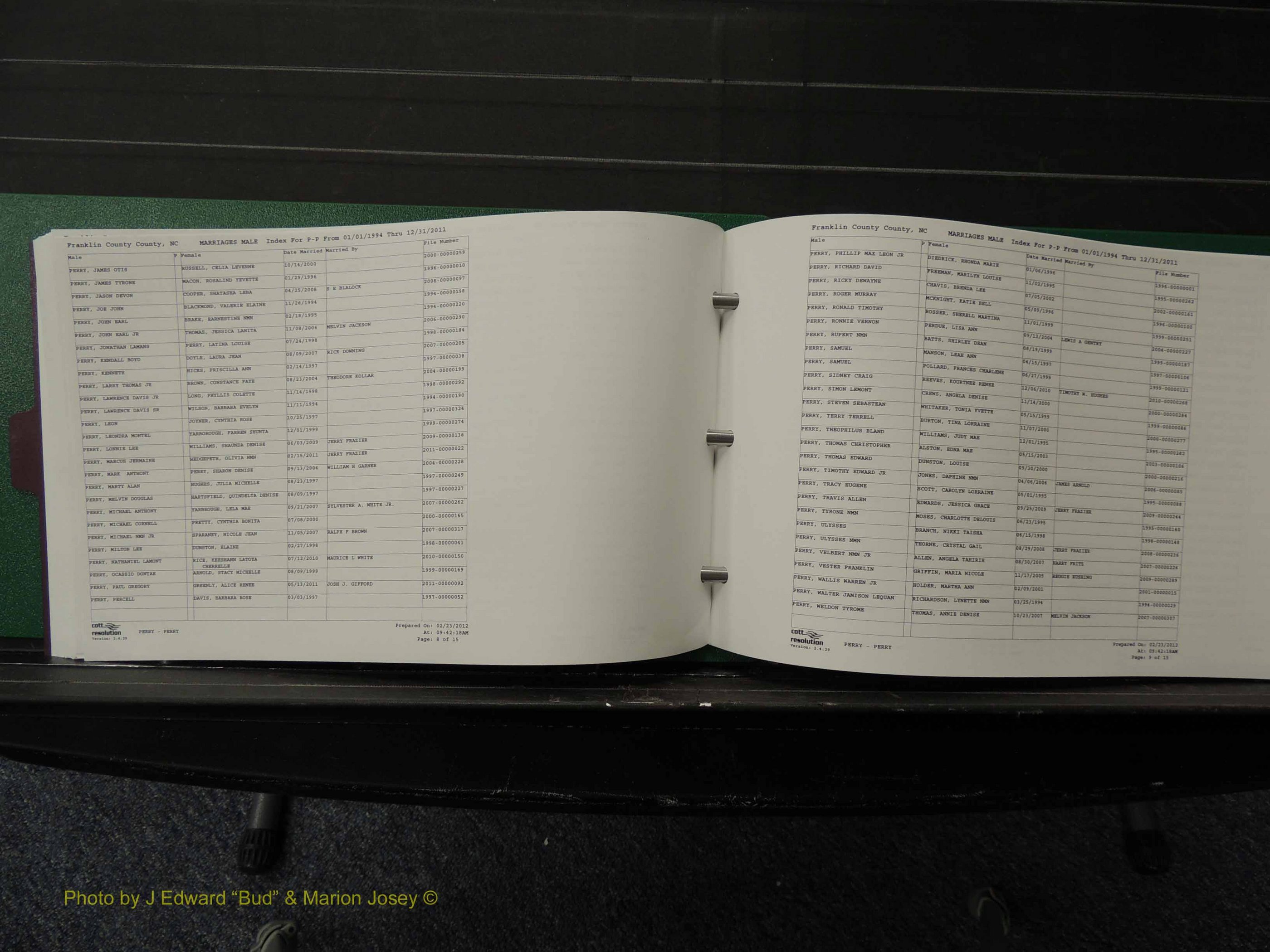 Franklin Co, NC, Marriages, Male Index, A-Z, 1994-2011 (182).JPG