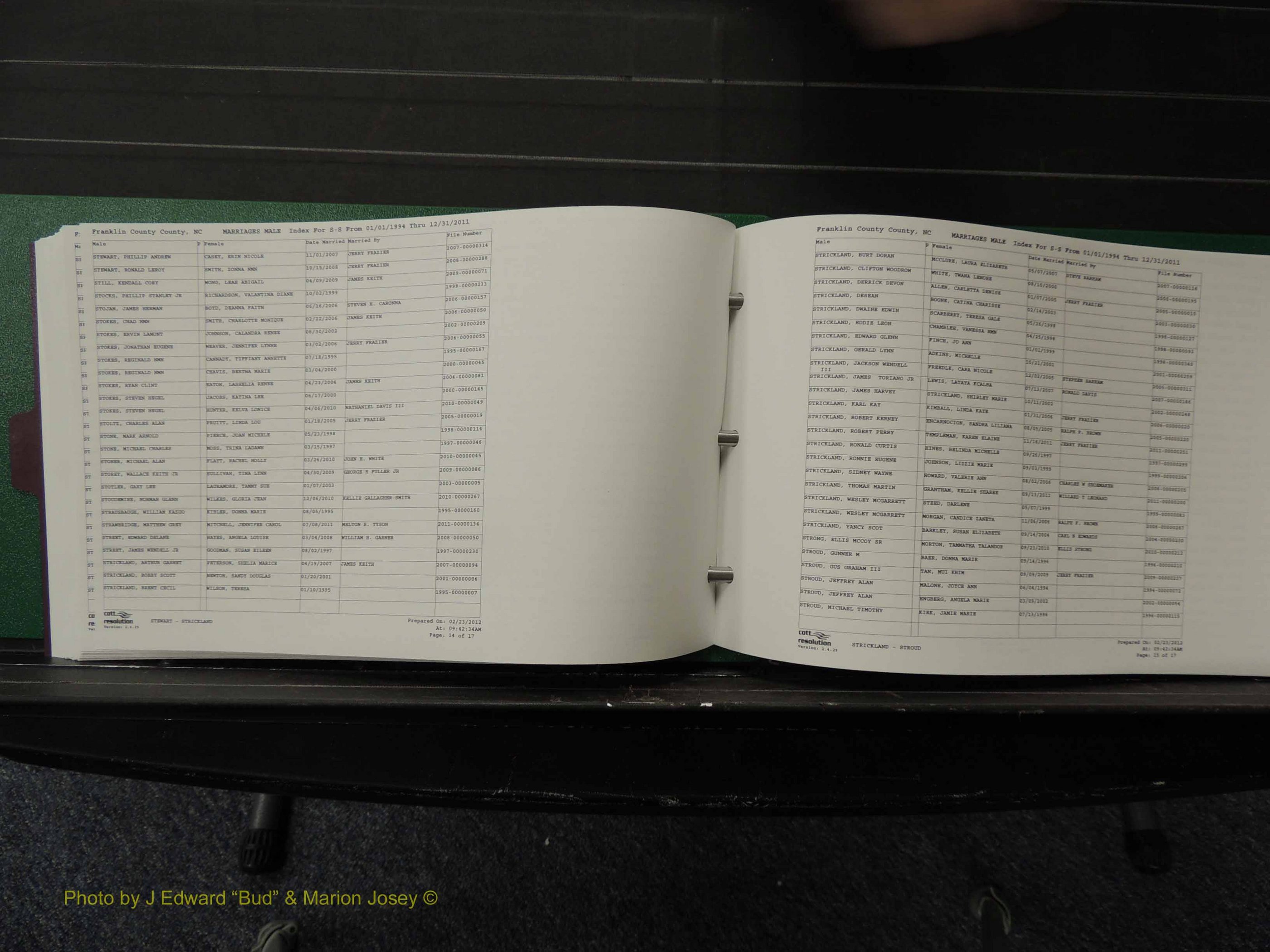 Franklin Co, NC, Marriages, Male Index, A-Z, 1994-2011 (200).JPG
