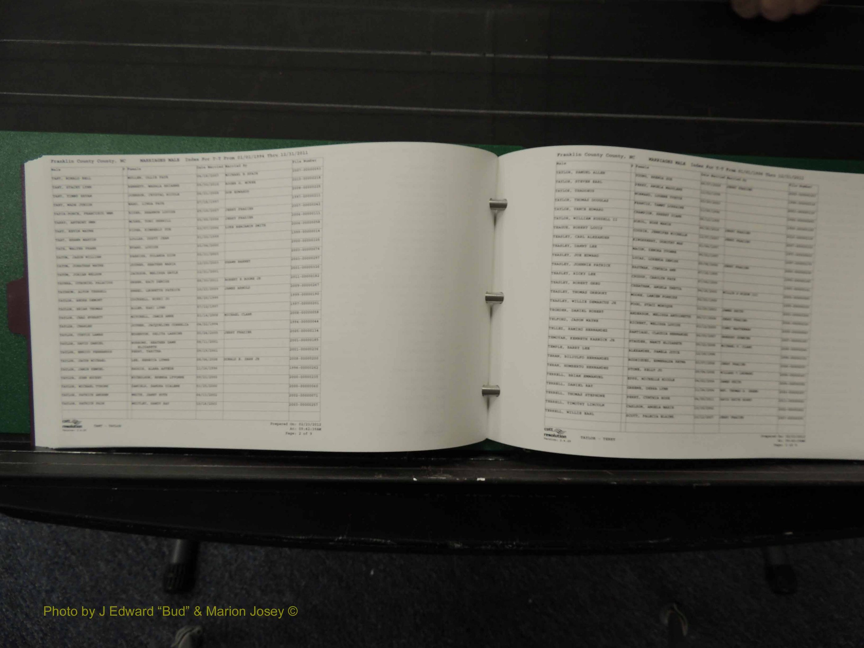 Franklin Co, NC, Marriages, Male Index, A-Z, 1994-2011 (203).JPG