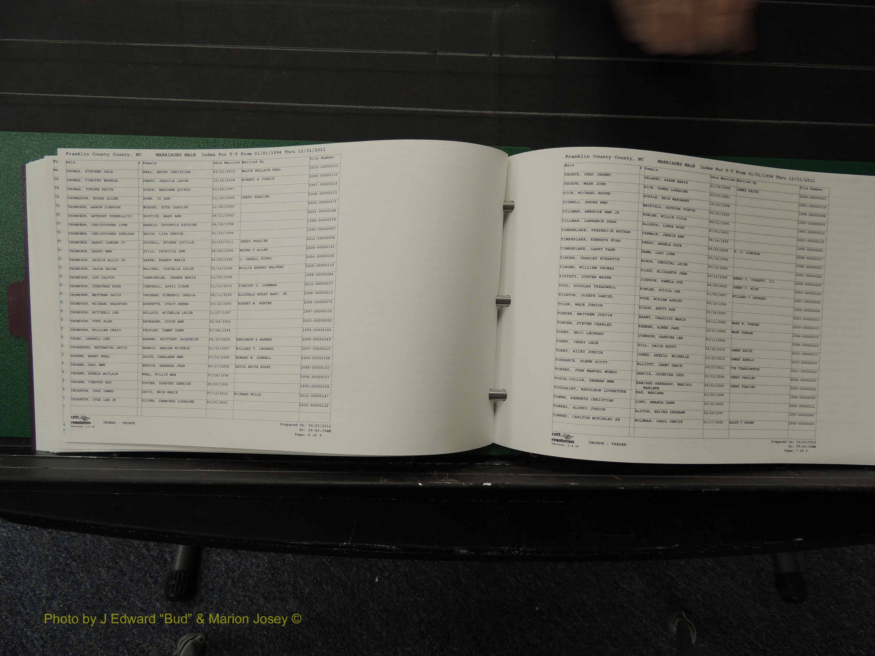 Franklin Co, NC, Marriages, Male Index, A-Z, 1994-2011 (205).JPG