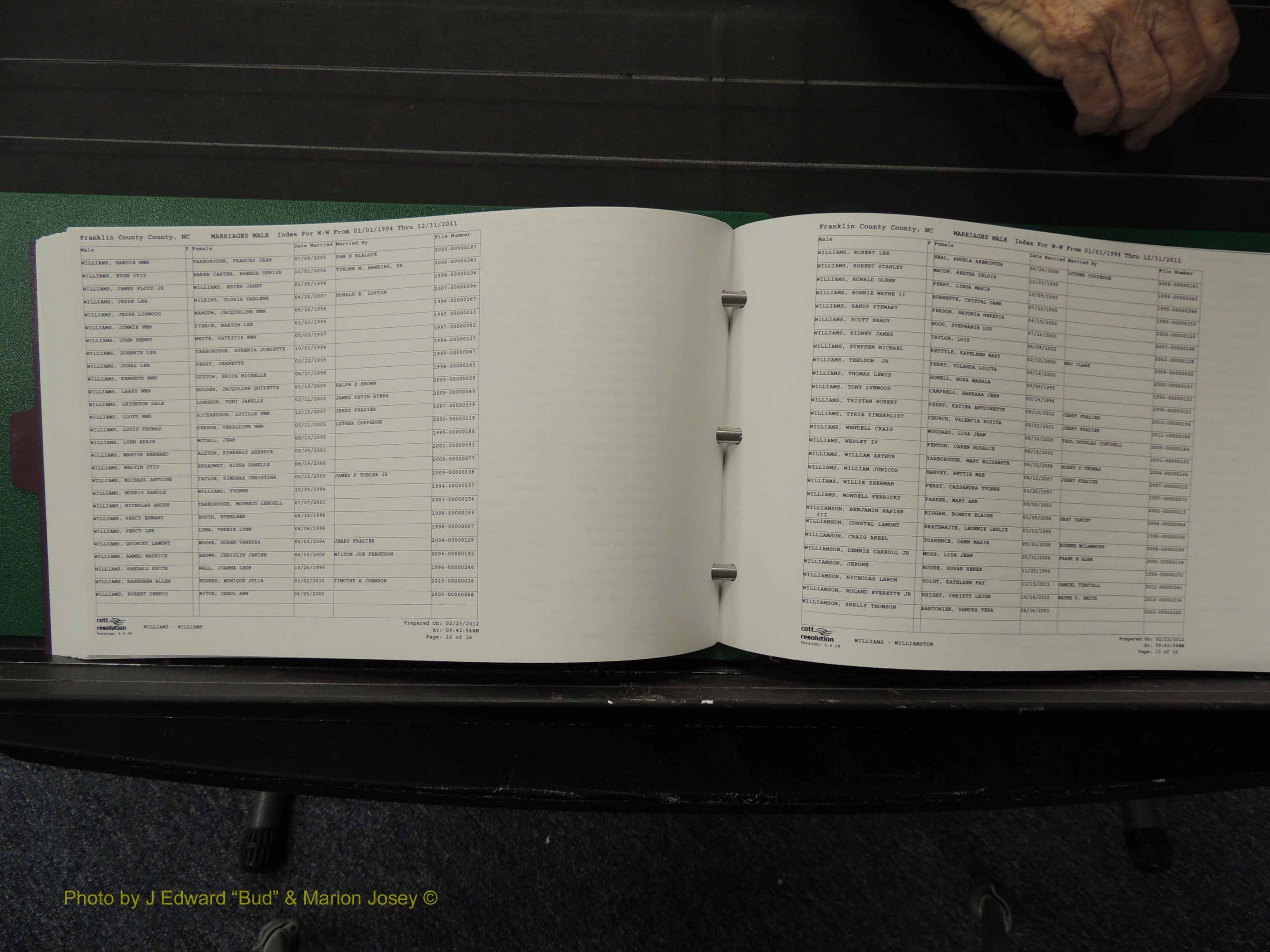 Franklin Co, NC, Marriages, Male Index, A-Z, 1994-2011 (214).JPG