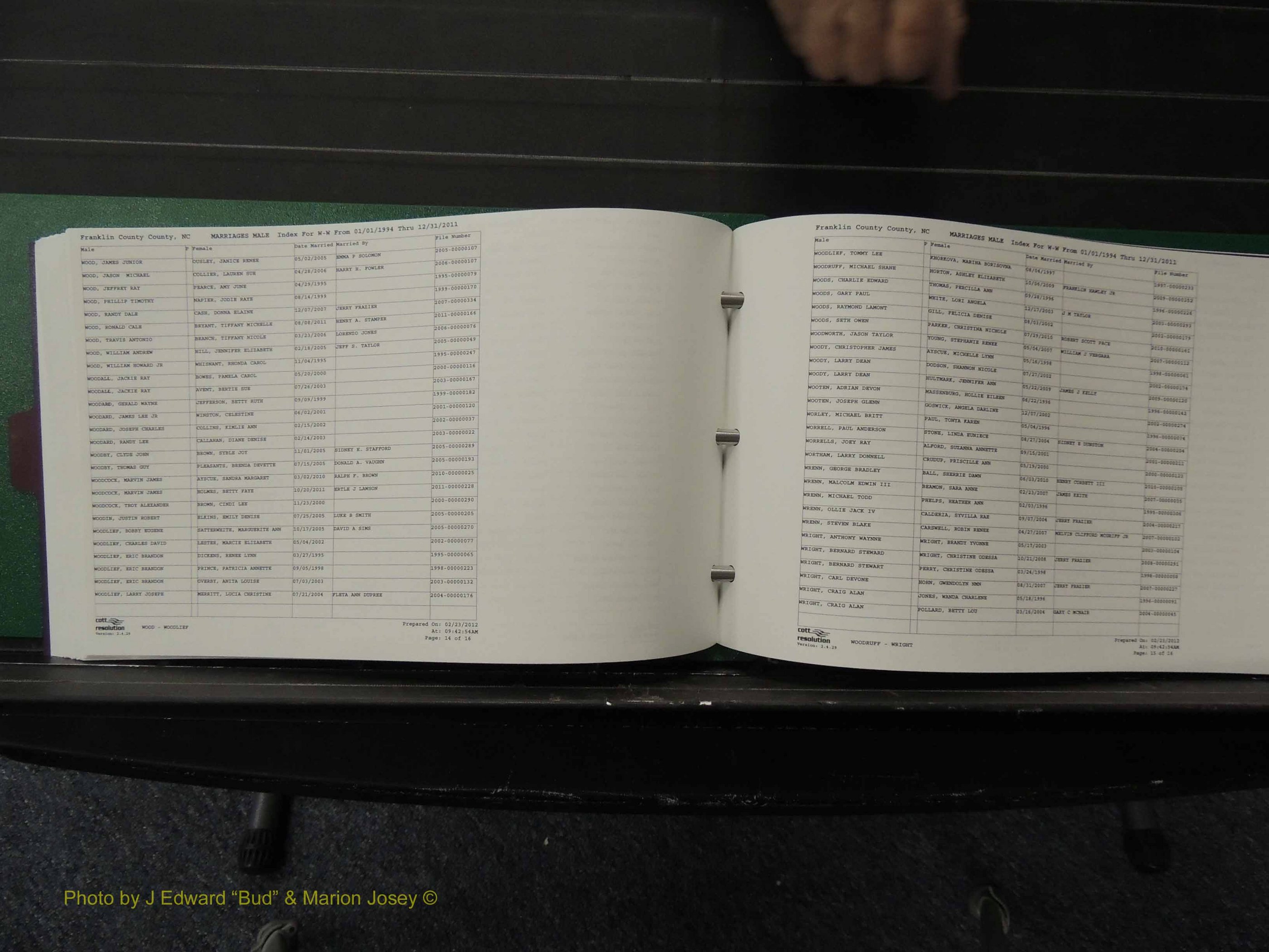 Franklin Co, NC, Marriages, Male Index, A-Z, 1994-2011 (216).JPG
